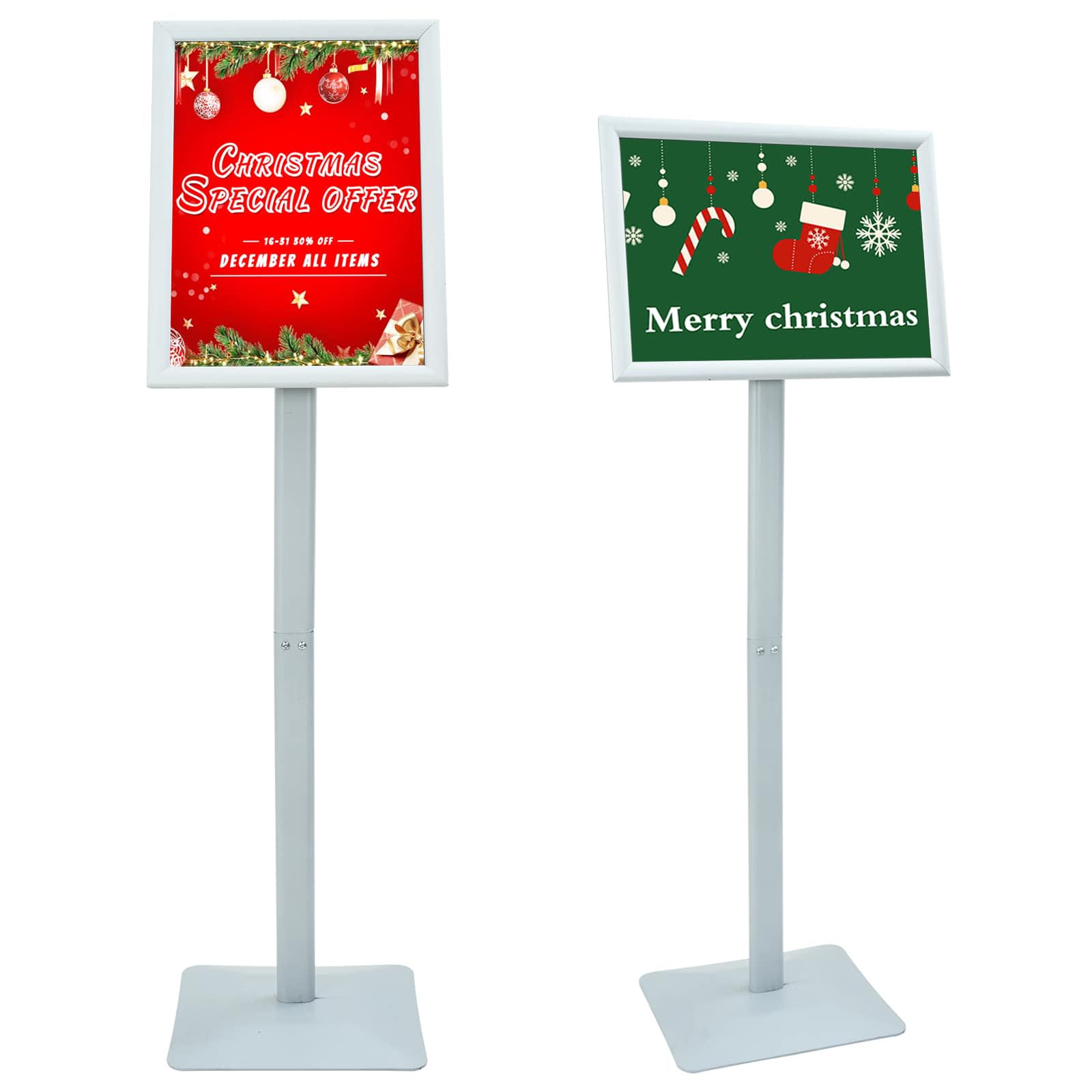 Vidaxl piedestal porte-affiche argent 32,5 x 27 x 126 cm PVC et fonte