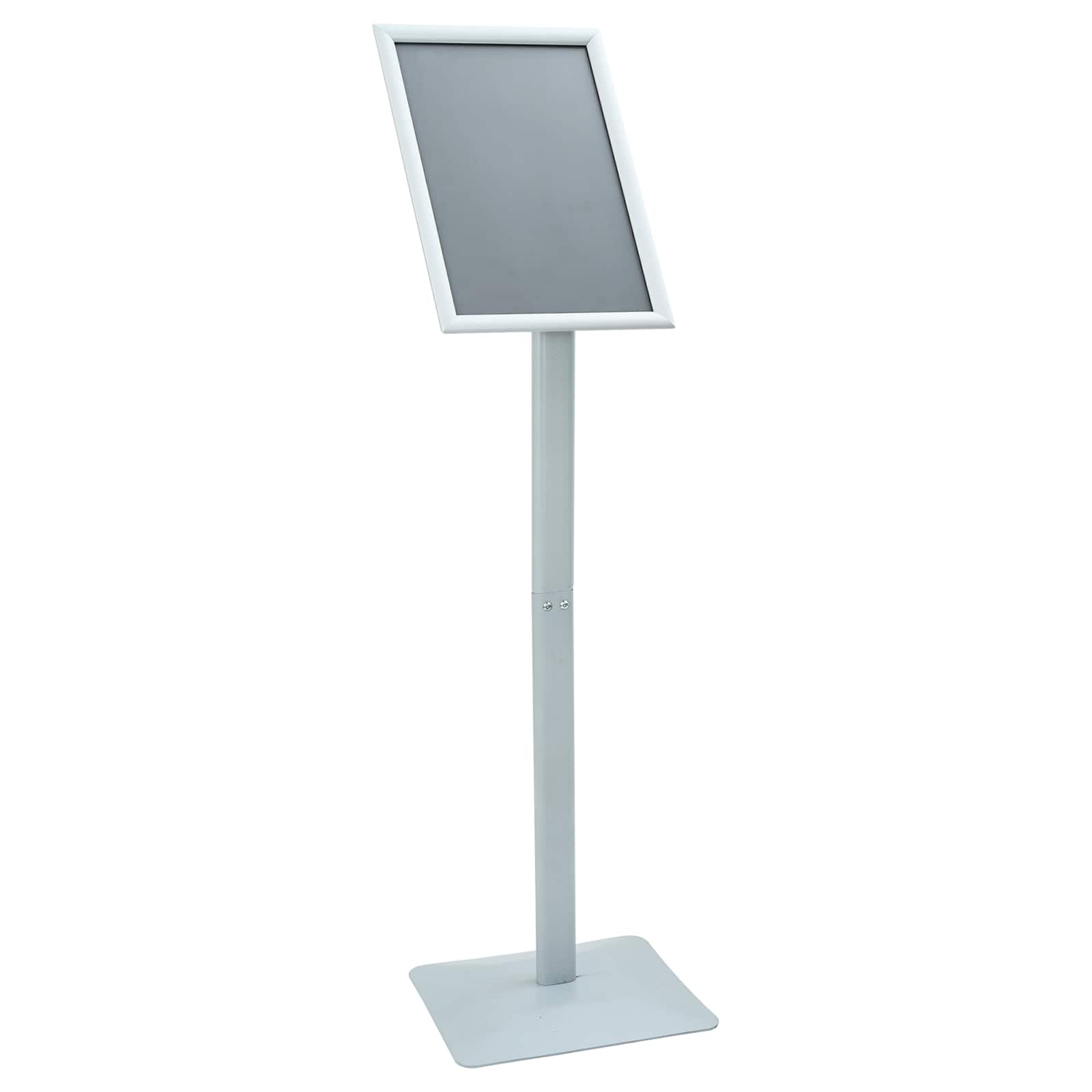 Vidaxl piedestal porte-affiche argent 32 x 27 x 119 cm PVC et fonte