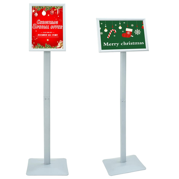 Vidaxl piedestal porte-affiche argent 32 x 27 x 119 cm PVC et fonte