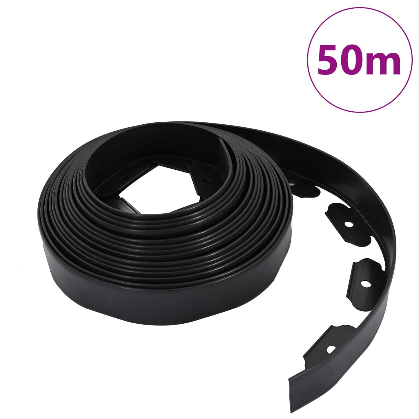 Vidaxl bordures de pelouse noir 5000 x 4 x 5 cm en plastique