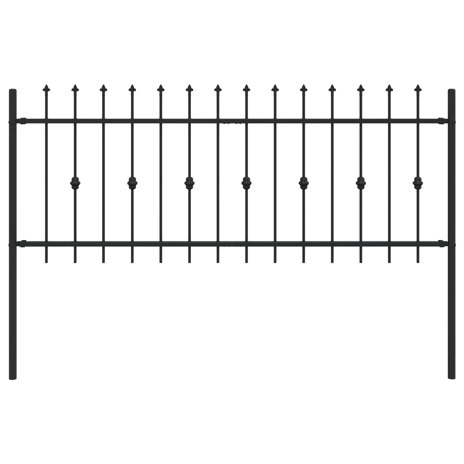 VidaXL clôture à pointes noir 200 x 130 cm acier enduit de poudre