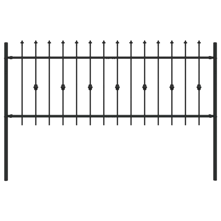 VidaXL clôture à pointes noir 200 x 130 cm acier enduit de poudre
