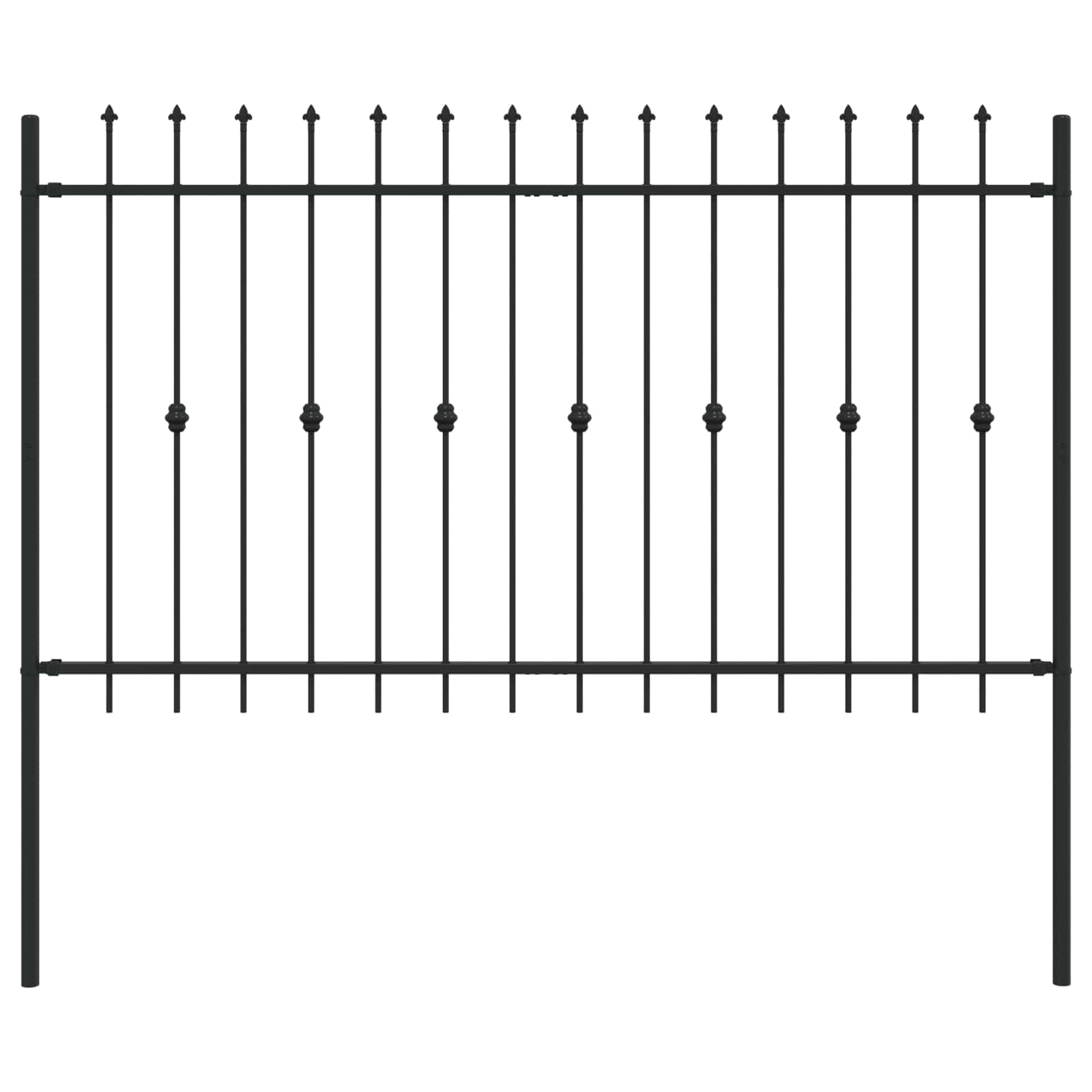 VidaXL clôture à pointes noir 200 x 130 cm acier enduit de poudre