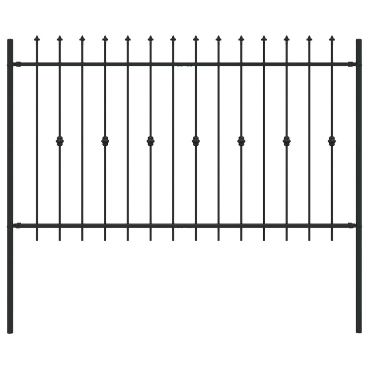 VidaXL clôture à pointes noir 200 x 130 cm acier enduit de poudre