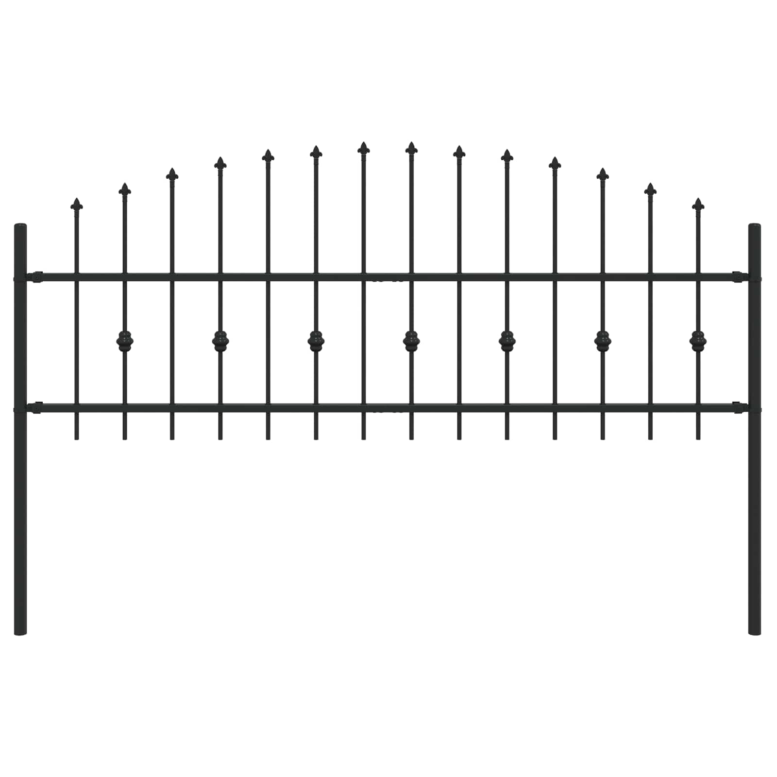 VidaXL clôture à pointes noir 200 x 130 cm acier enduit de poudre
