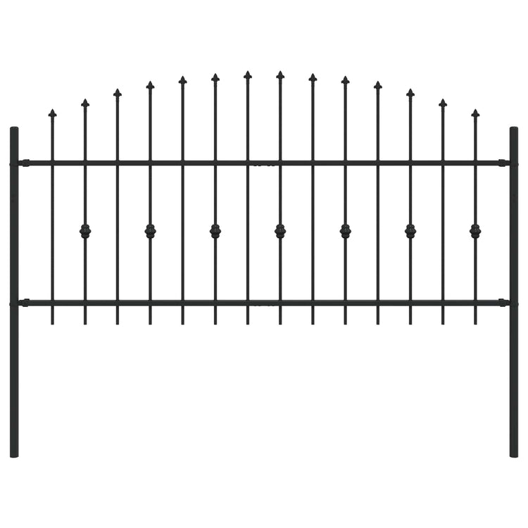 VidaXL clôture à pointes noir 200 x 130 cm acier enduit de poudre