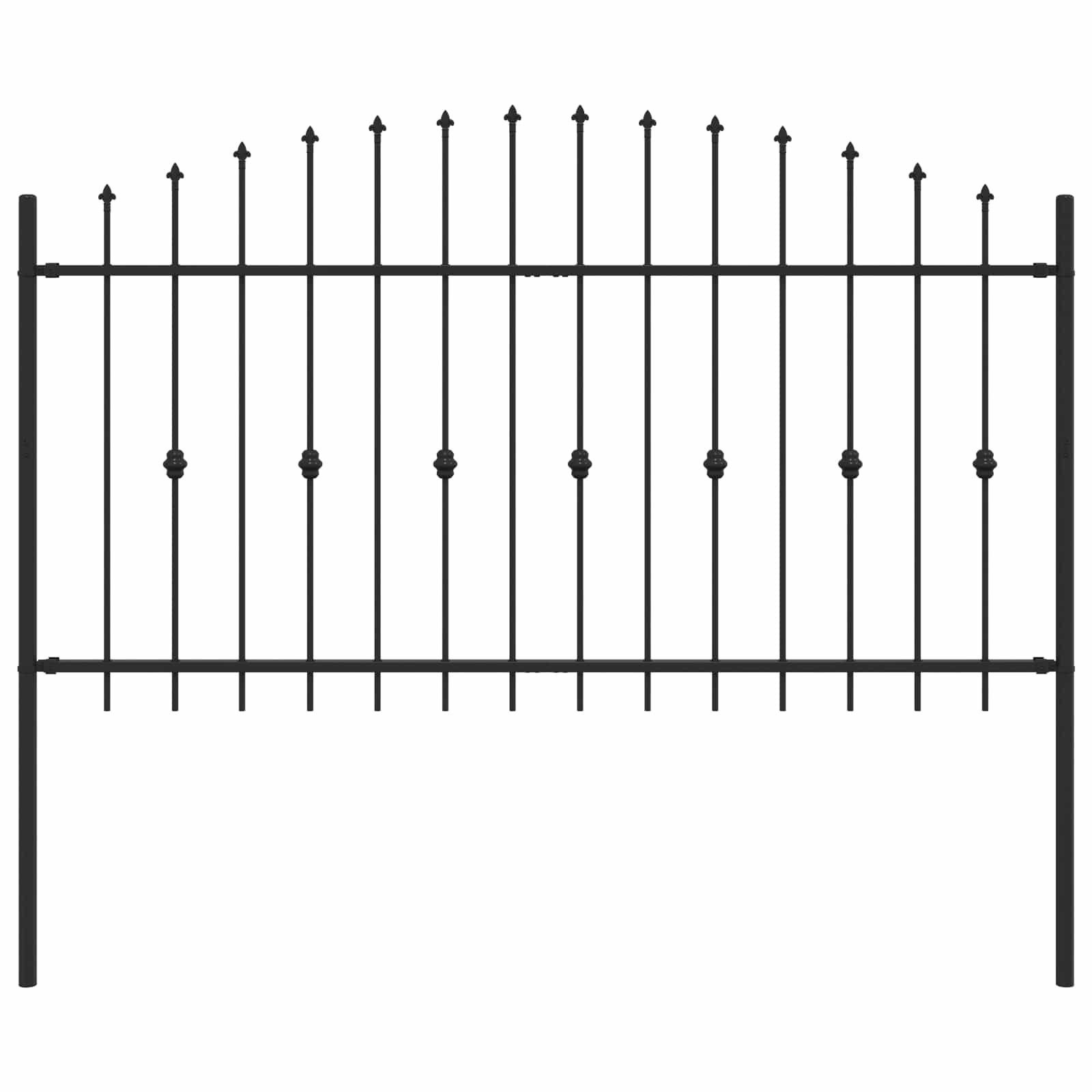 VidaXL clôture à pointes noir 200 x 150 cm acier enduit de poudre