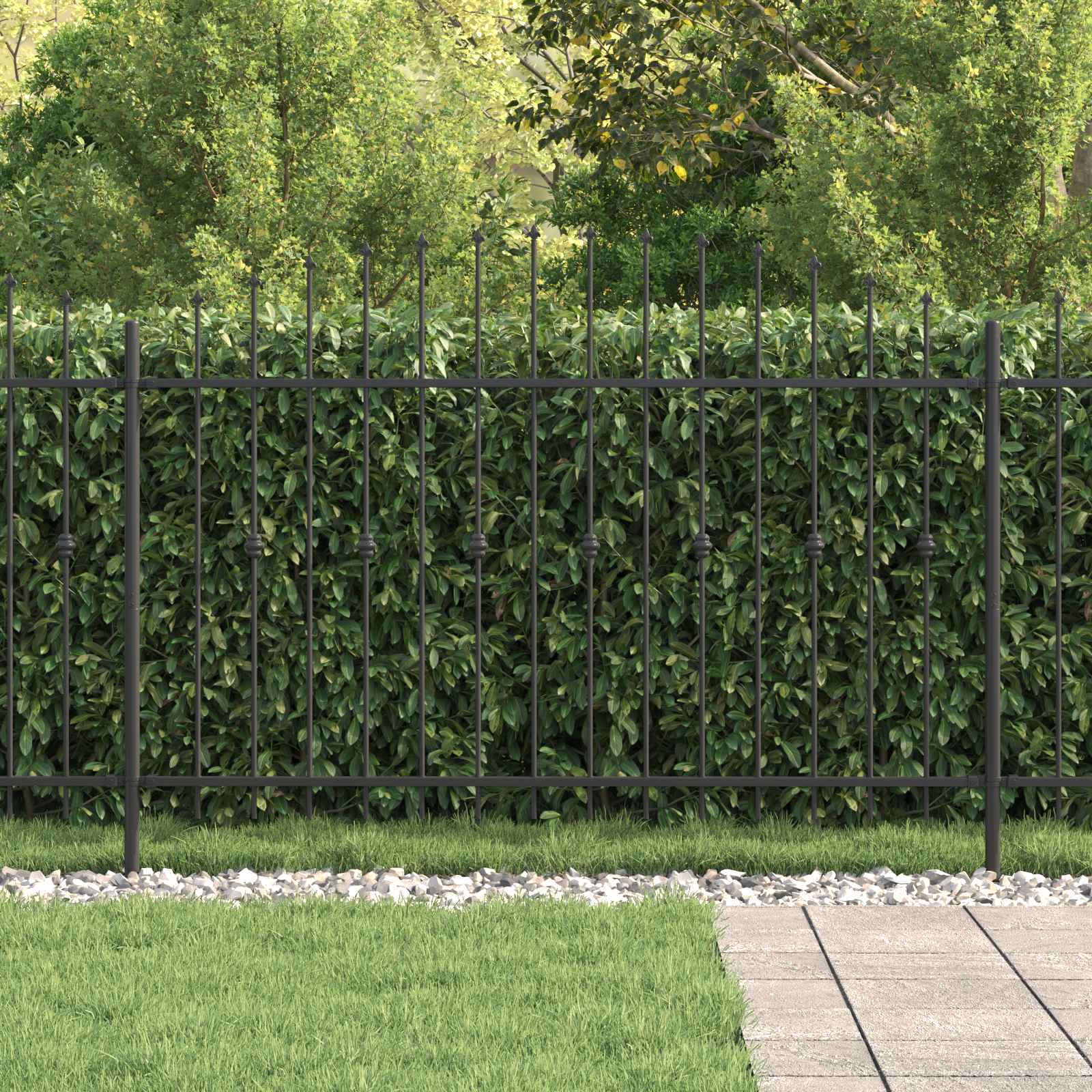 VidaXL clôture à pointes noir 200 x 130 cm acier enduit de poudre