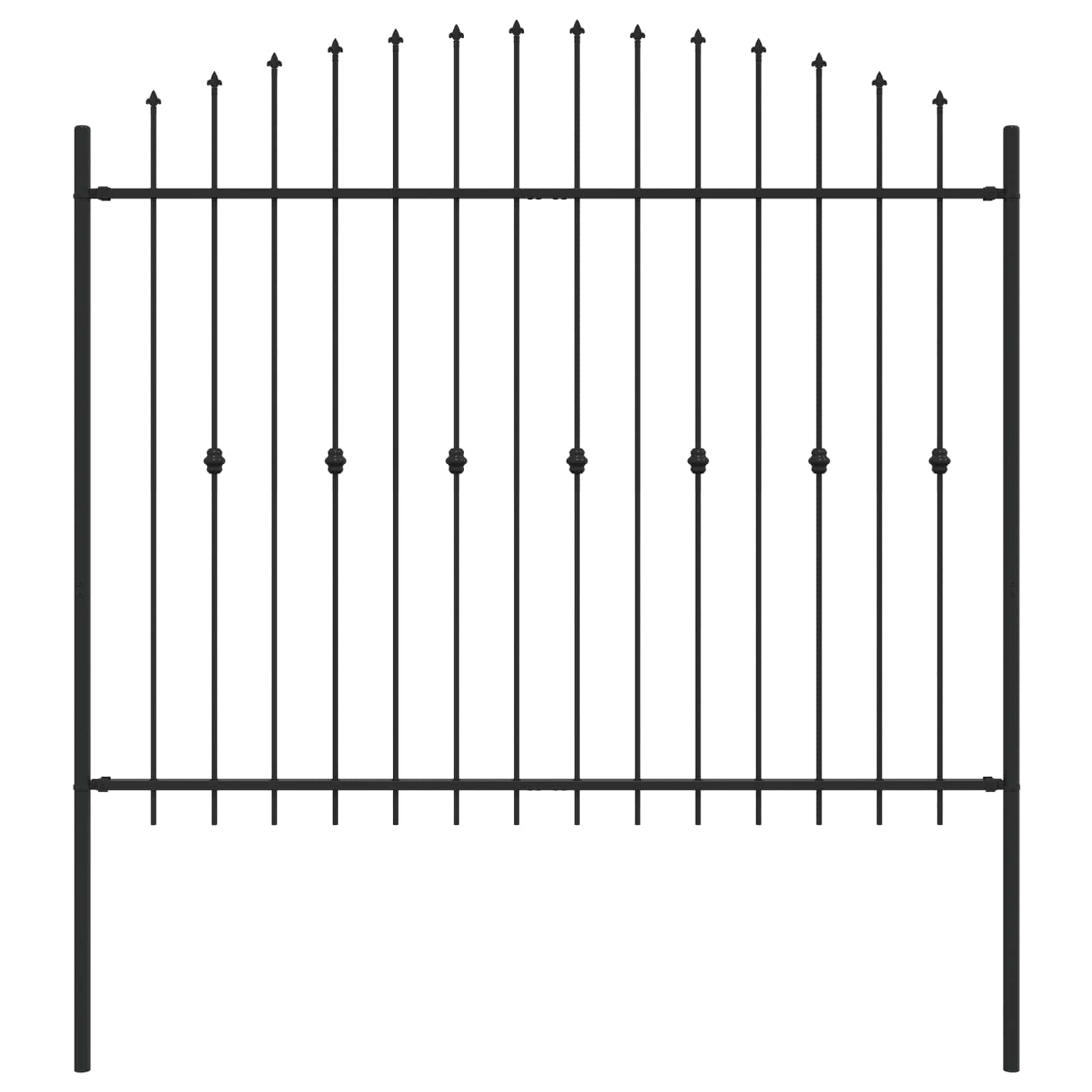 VidaXL clôture à pointes noir 200 x 200 cm acier enduit de poudre