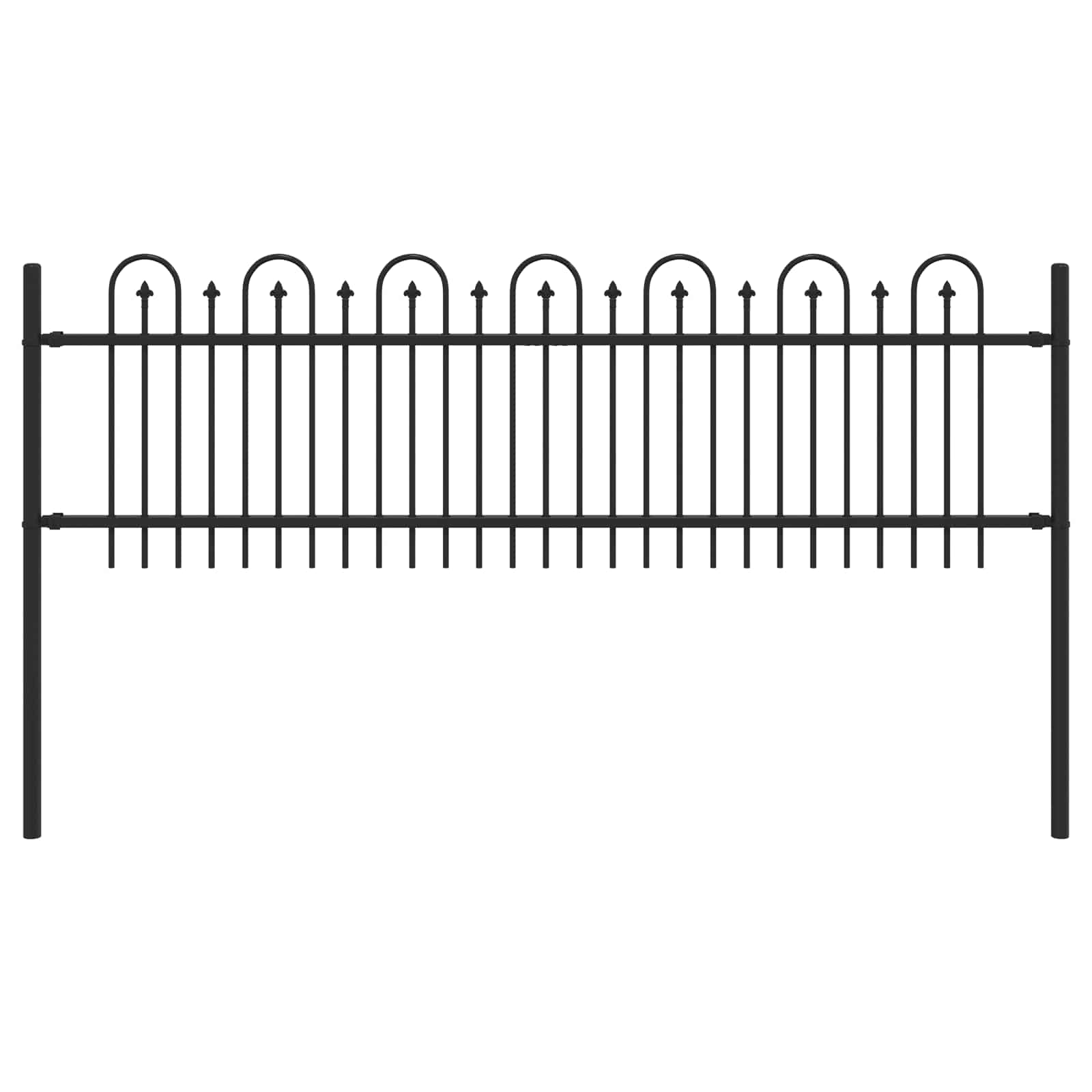 VidaXL clôture à picots noir 200 x 130 cm acier enduit de poudre
