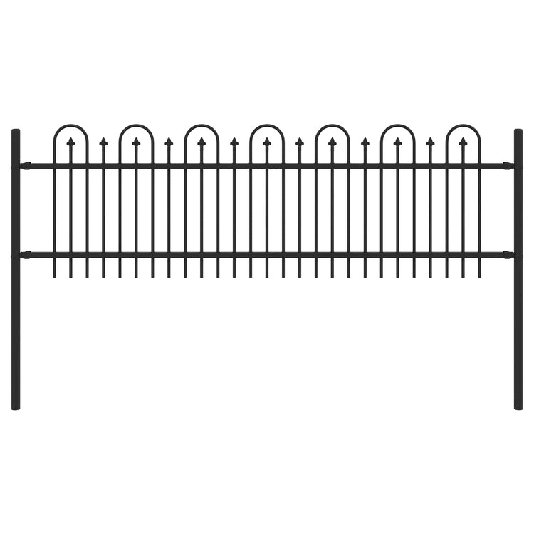 VidaXL clôture à picots noir 200 x 130 cm acier enduit de poudre