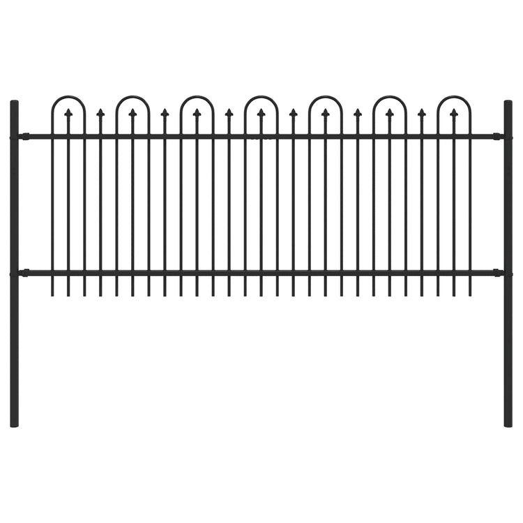 VidaXL clôture à picots noir 200 x 130 cm acier enduit de poudre