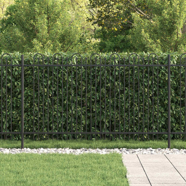 VidaXL clôture à picots noir 200 x 130 cm acier enduit de poudre