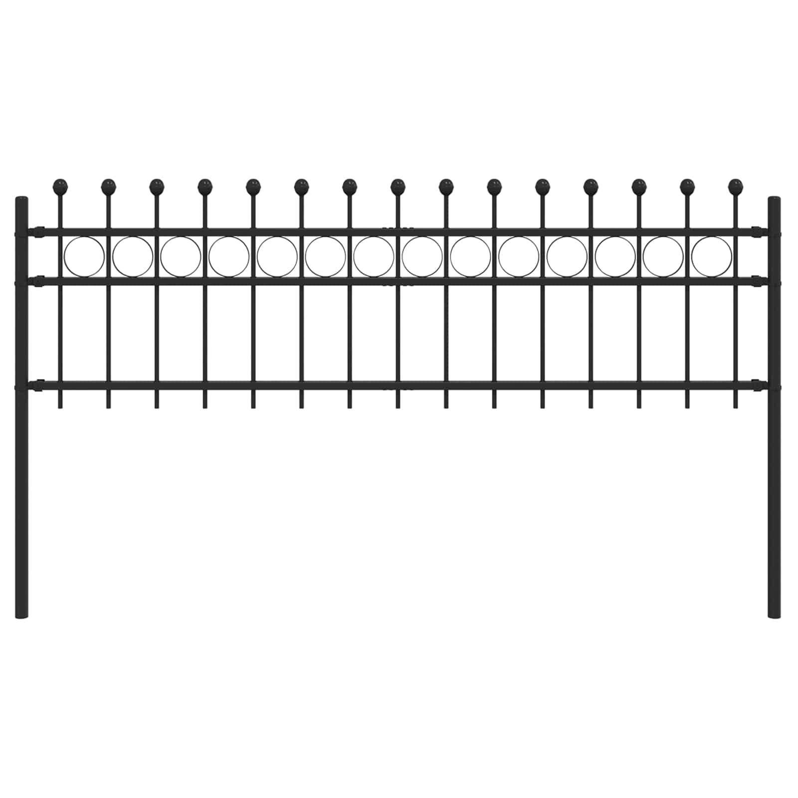 Vidaxx clôture annulaire noir 200 x 130 cm en acier thermolaqué