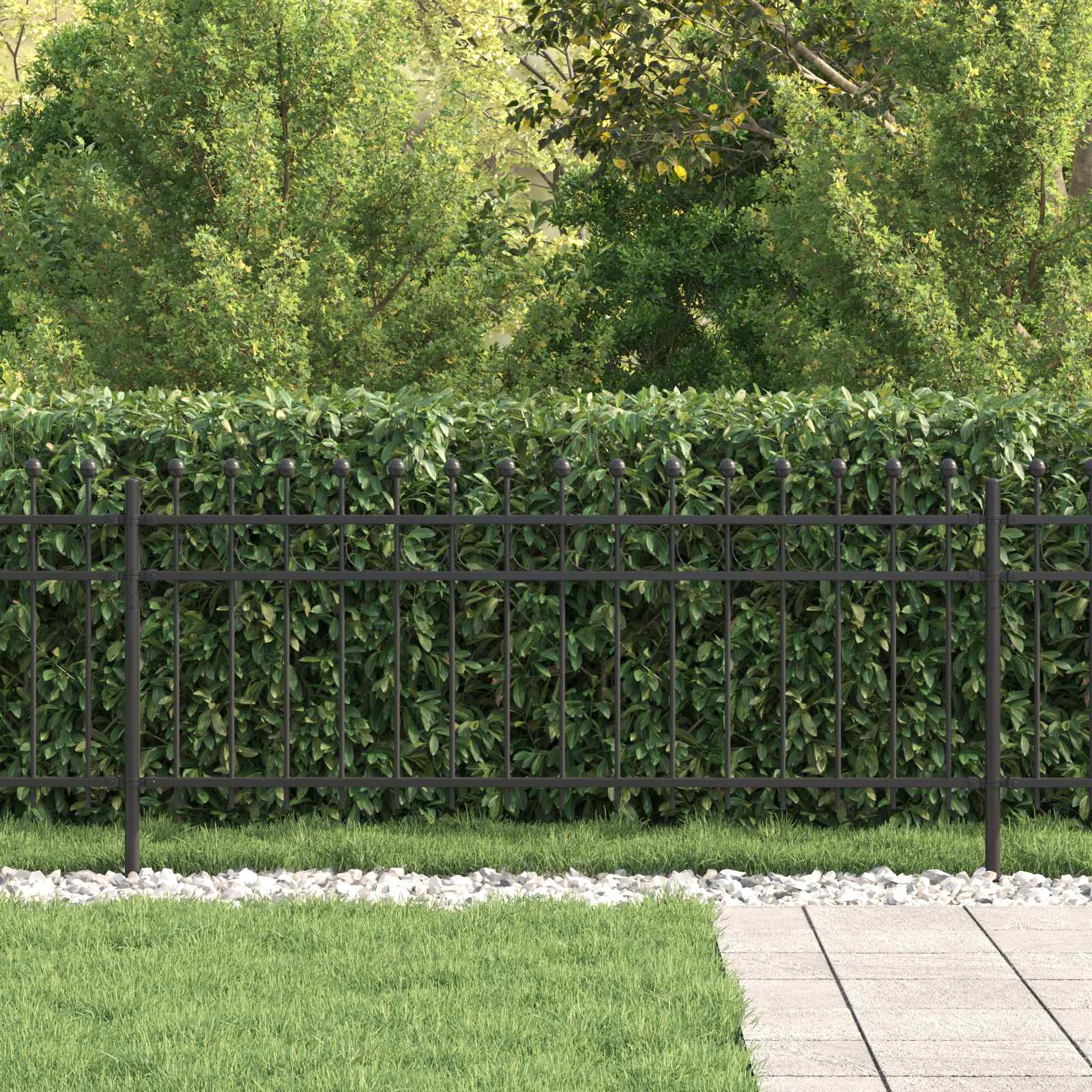 Vidaxx clôture annulaire noir 200 x 130 cm en acier thermolaqué