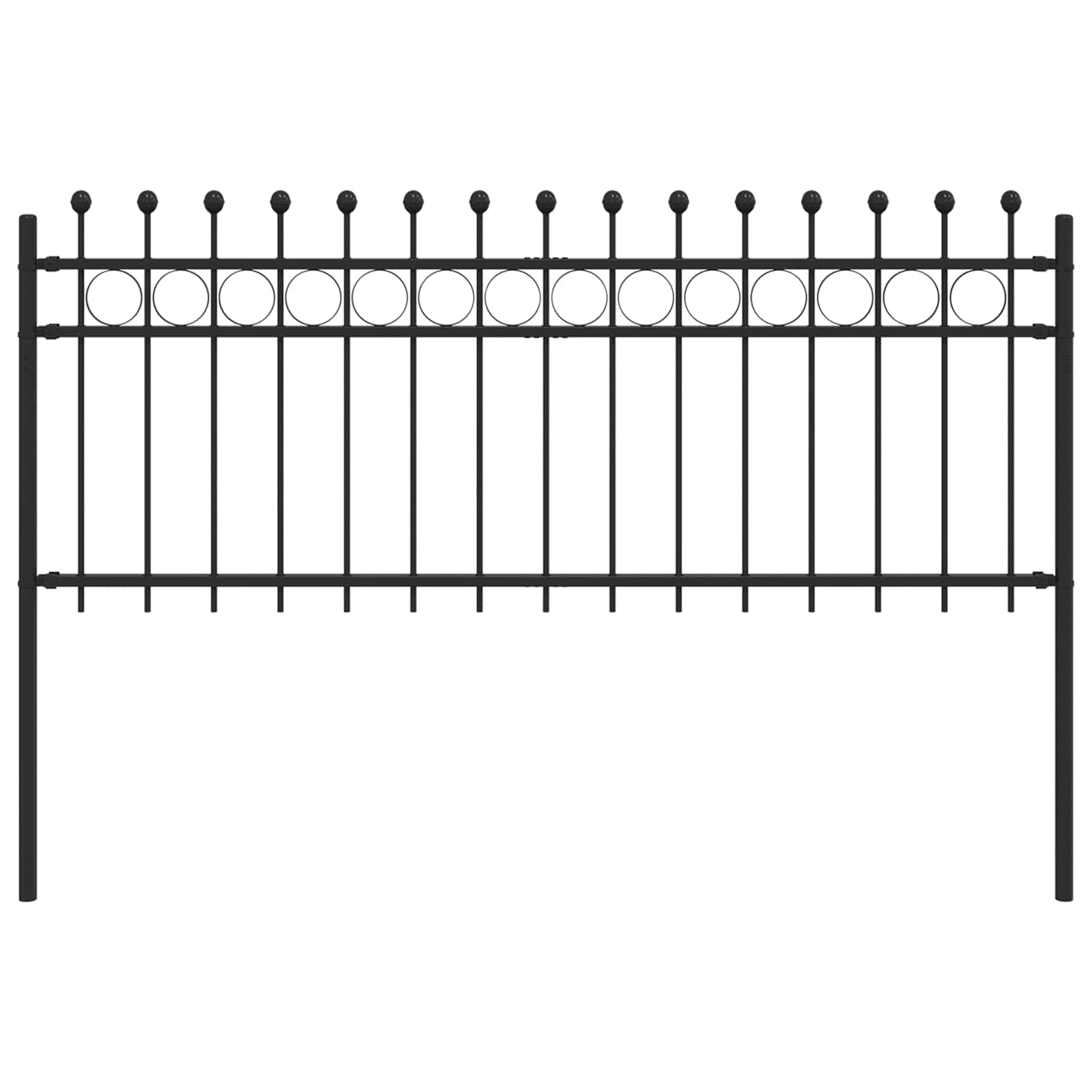 Vidaxx clôture annulaire noir 200 x 130 cm en acier thermolaqué