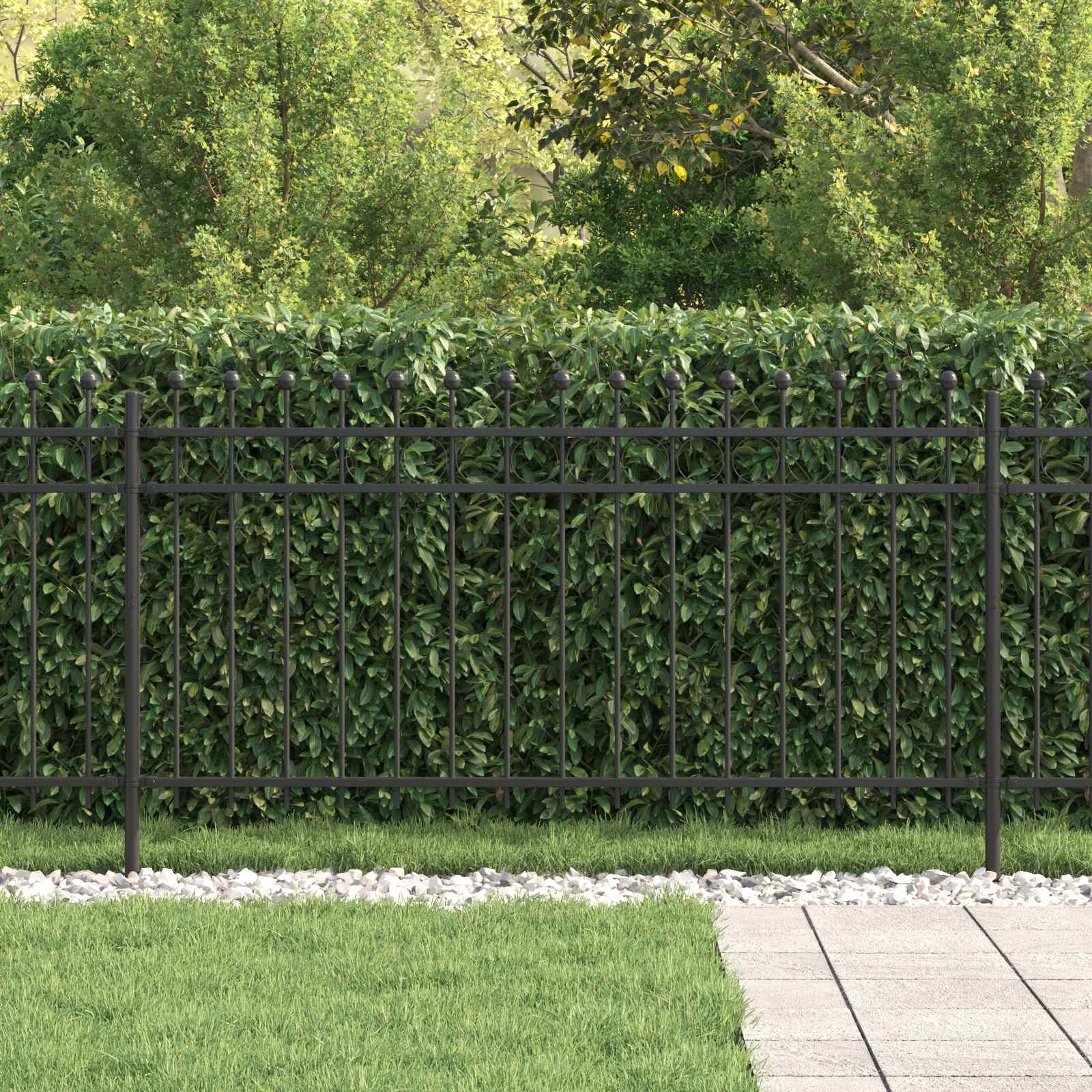 Vidaxx clôture annulaire noir 200 x 150 cm en acier thermolaqué