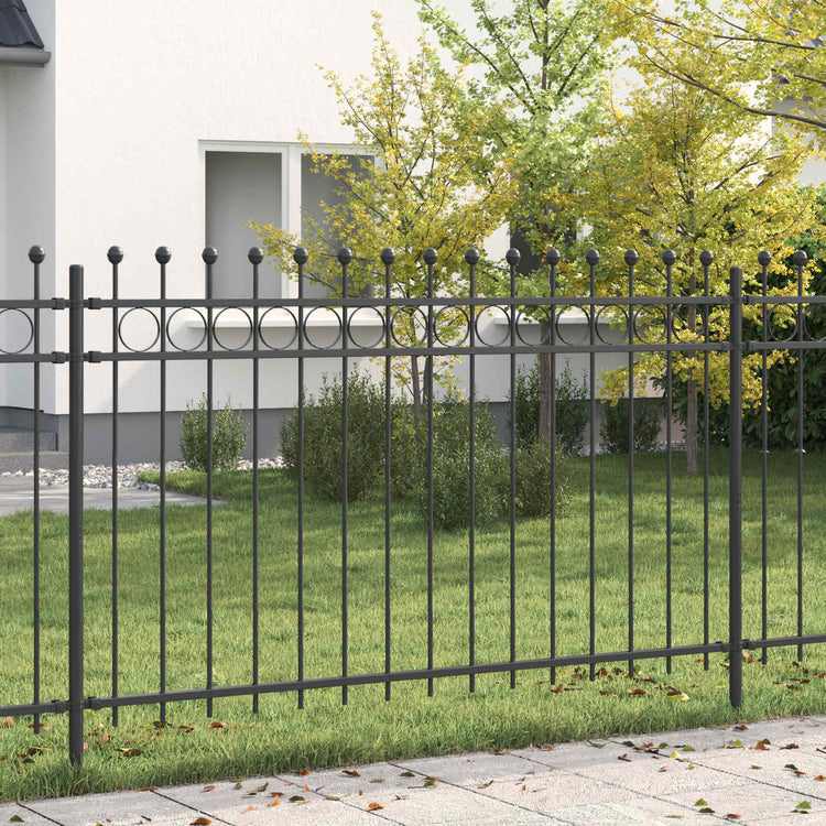Vidaxx clôture annulaire noir 200 x 130 cm en acier thermolaqué