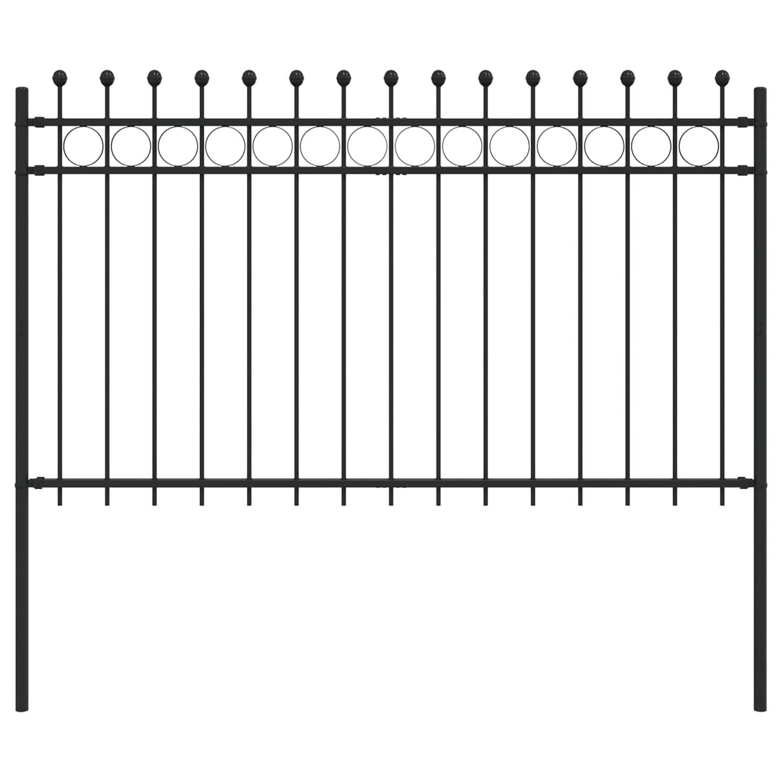 Vidaxx clôture annulaire noir 200 x 130 cm en acier thermolaqué