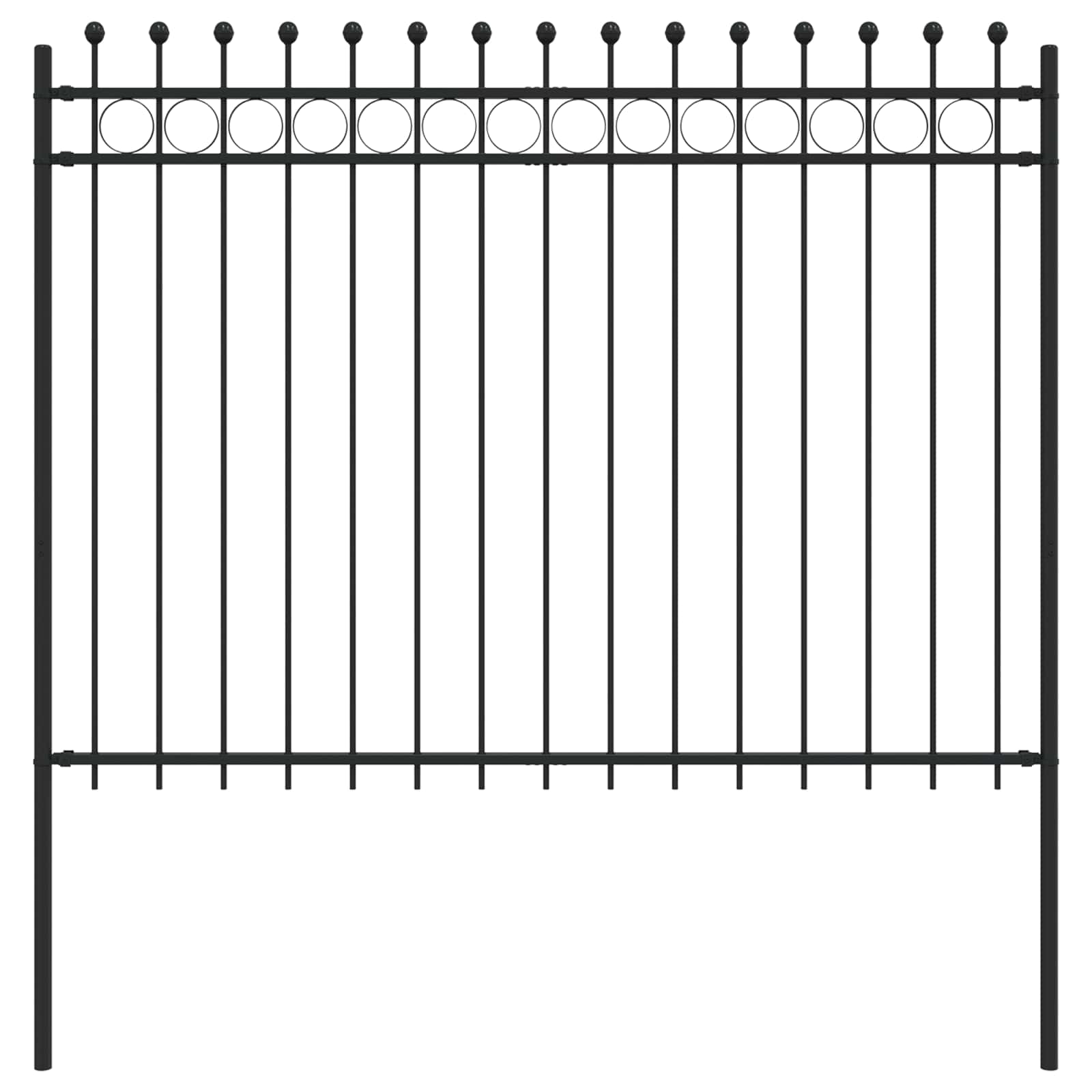Vidaxx clôture annulaire noir 200 x 200 cm en acier thermolaqué