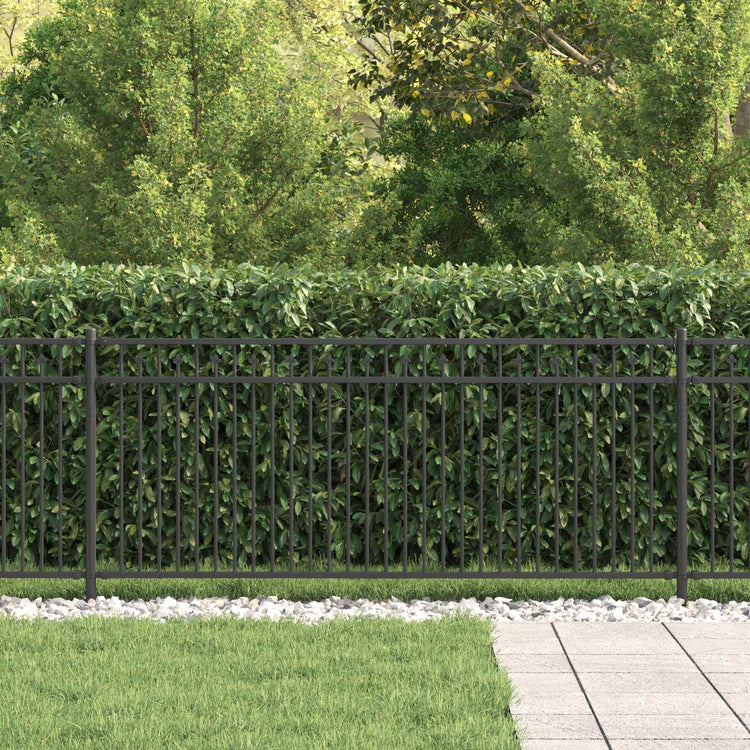 Vidaxx clôture à pointes noir 200 x 130 cm en acier thermolaqué
