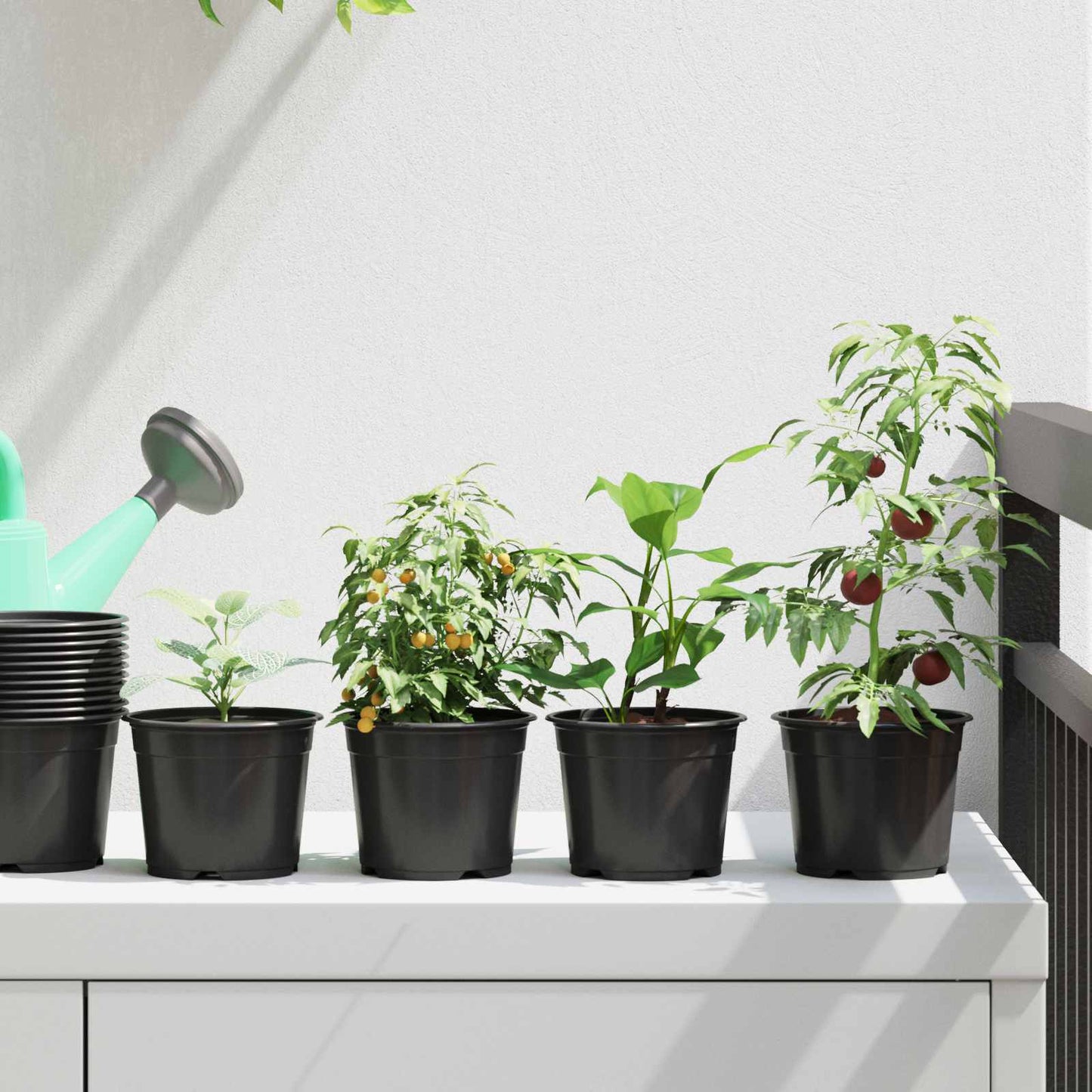 Vidaxx pot de fleur 50 pcs noir ø 15 x 12,5 cm en plastique