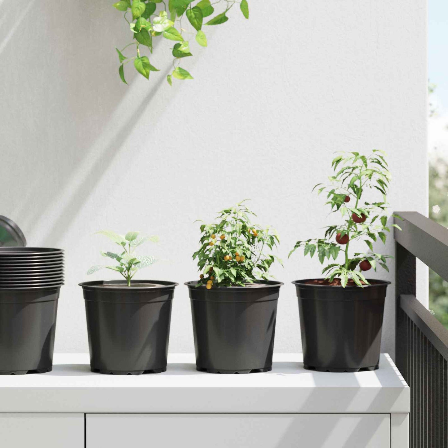 Vidaxx pot de fleur 200 pcs noir ø 15 x 13 cm en plastique