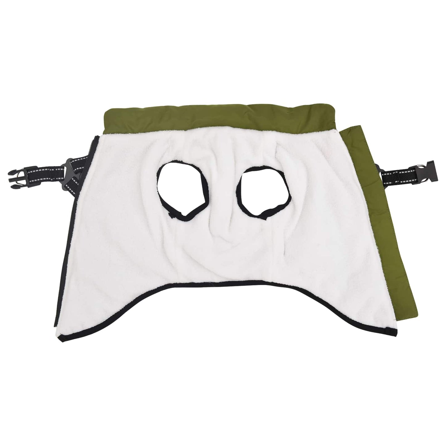 Manteau pour chien VidaXL avec harnais, polaire vert armée et polyester