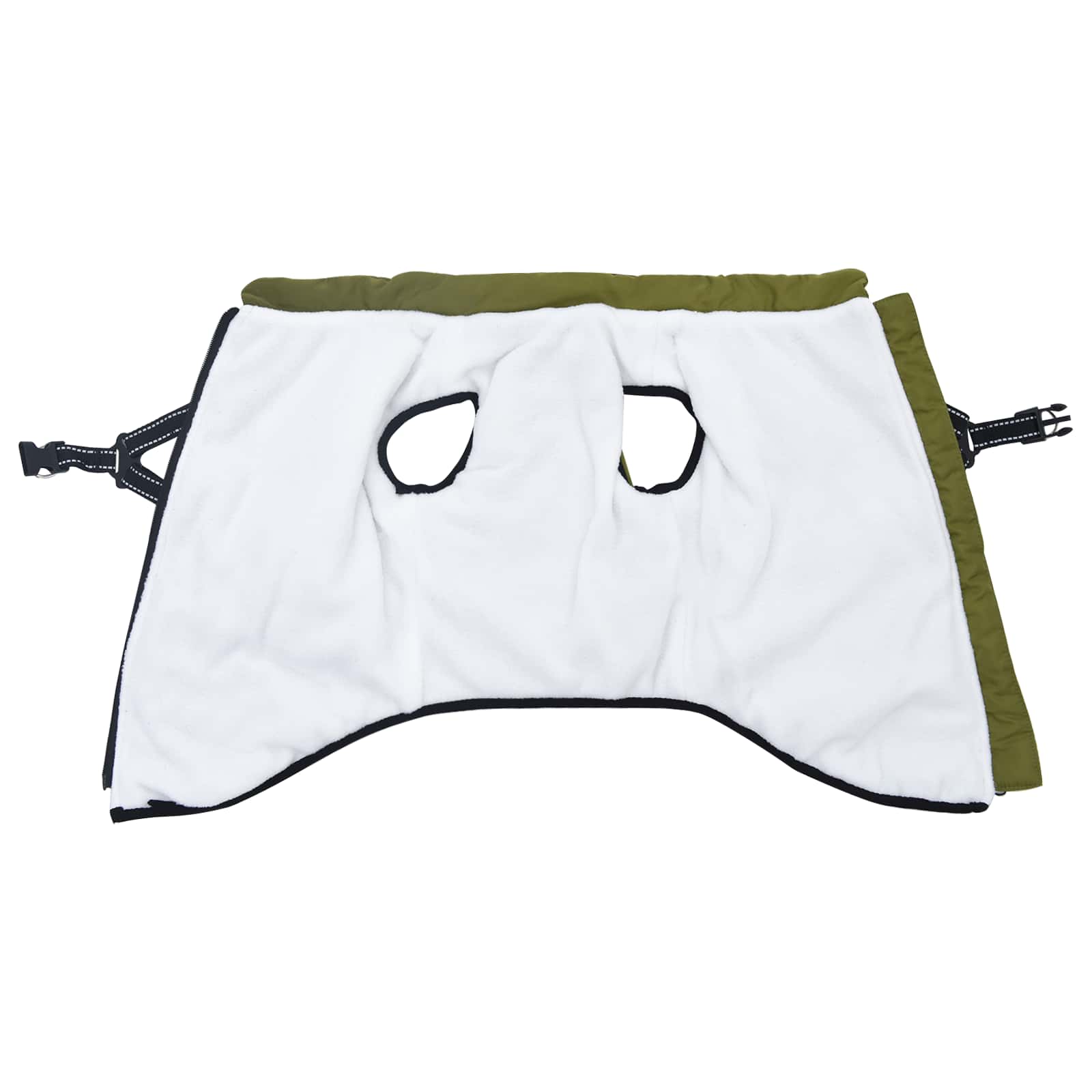 VidaXL manteau pour chien avec harnais vert armée 6xl polaire et polyester