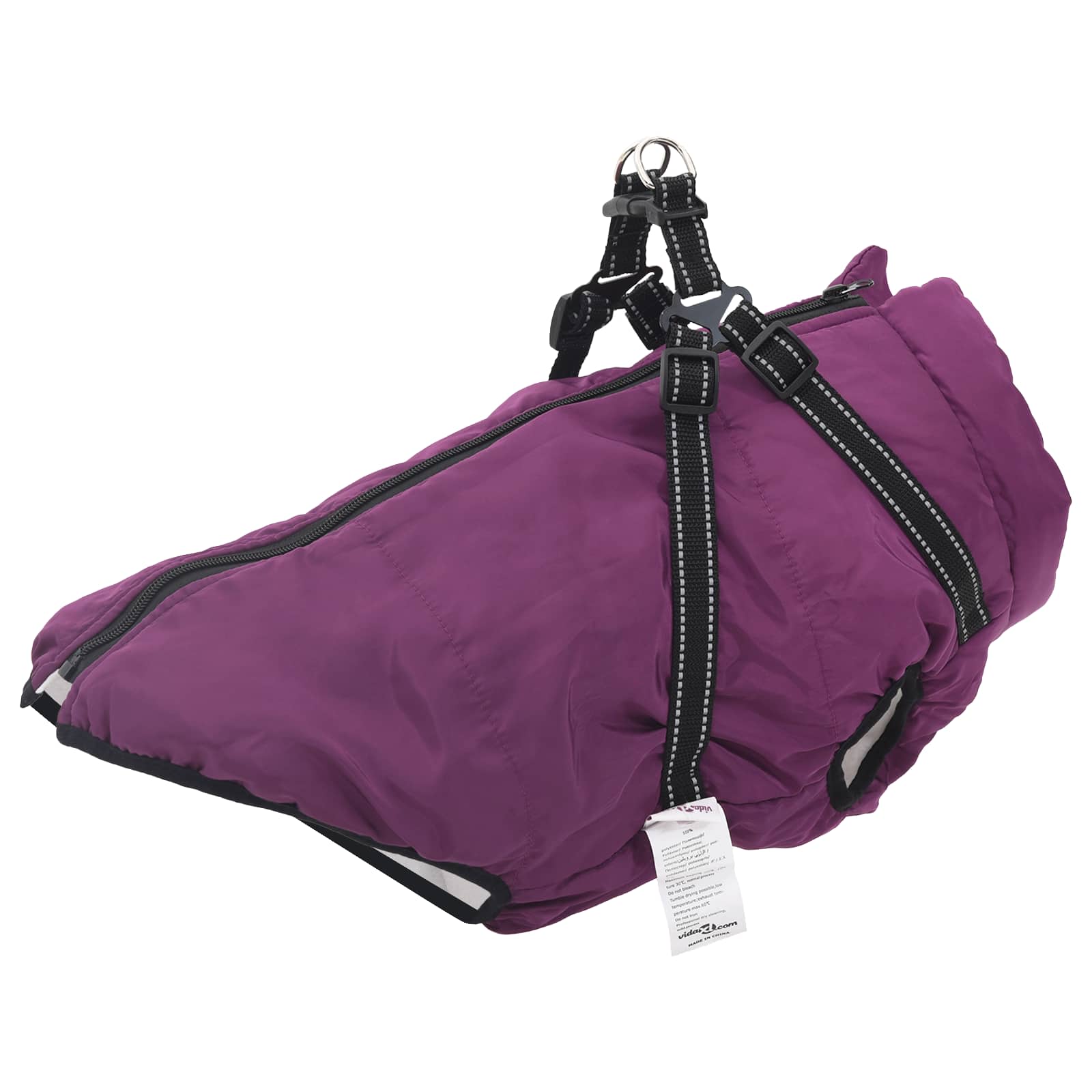 Vidaxxl manteau pour chien avec harnais violet 4xl polaire et polyester