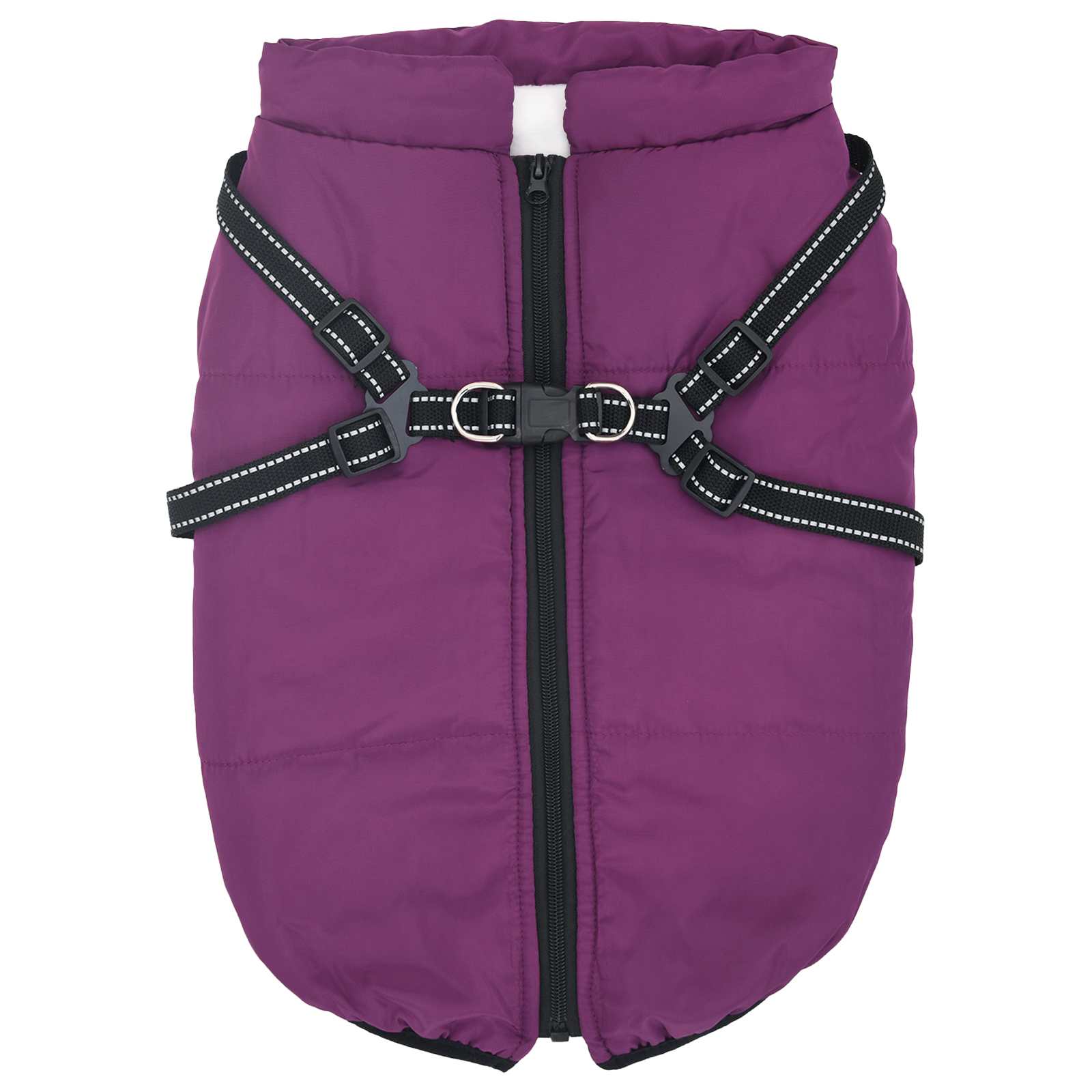 Vidaxxl manteau pour chien avec harnais violet 4xl polaire et polyester