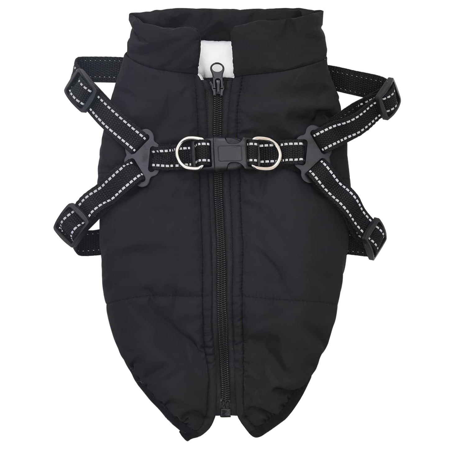 VidaXL manteau pour chien avec harnais noir l polaire et polyester