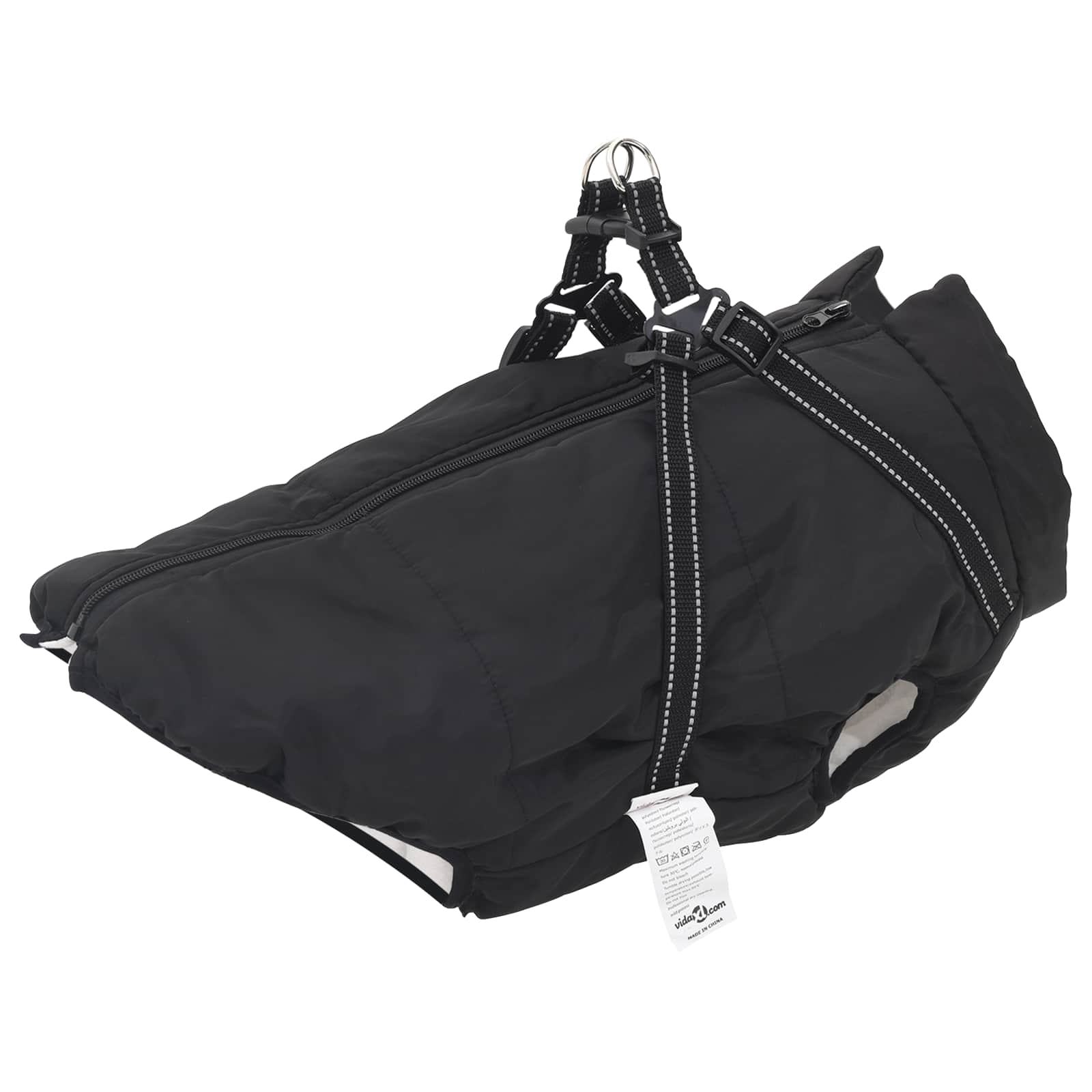 Vidaxxl manteau pour chien avec harnais noir 4xl polaire et polyester