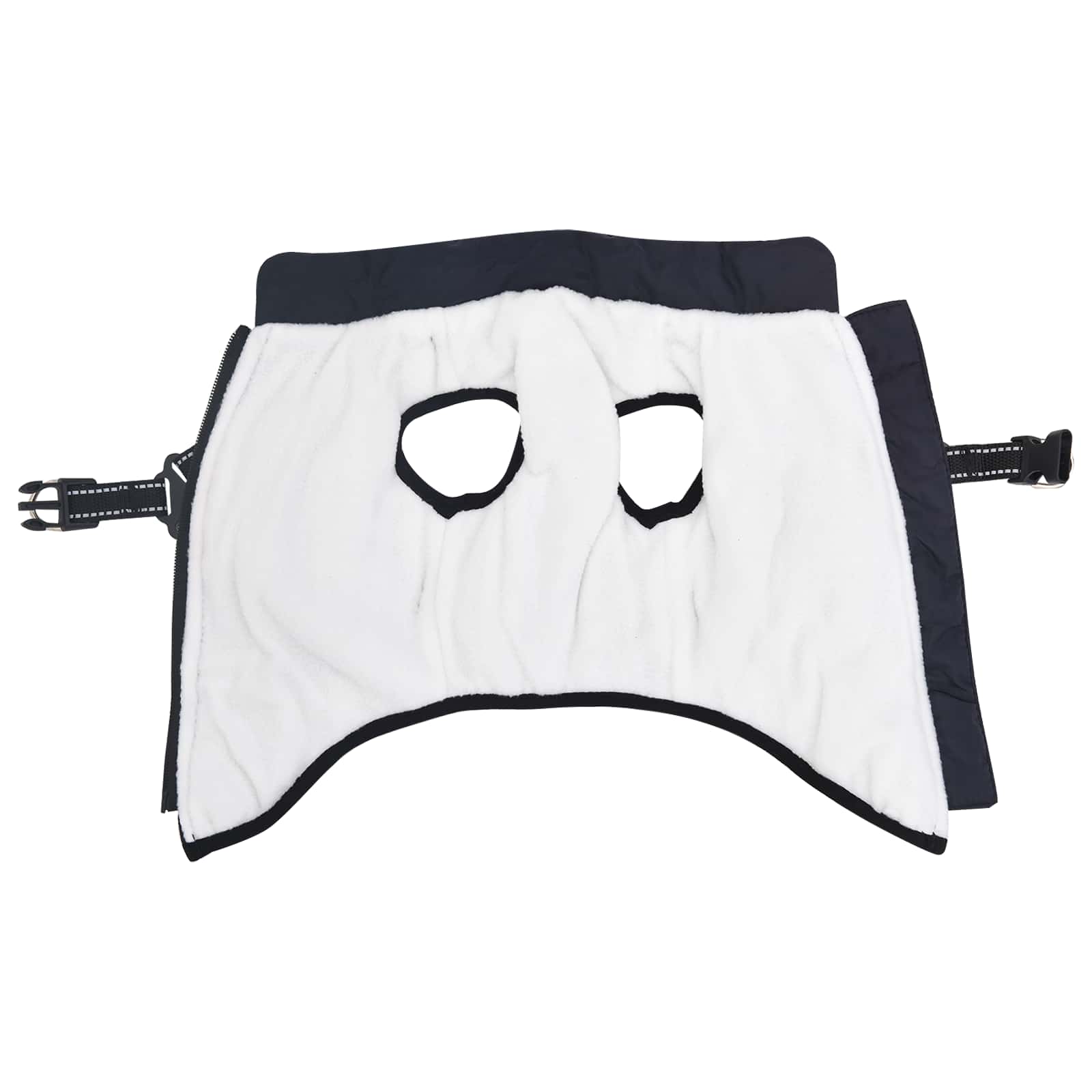 VidaXL manteau pour chien avec harnais bleu marine l polaire et polyester