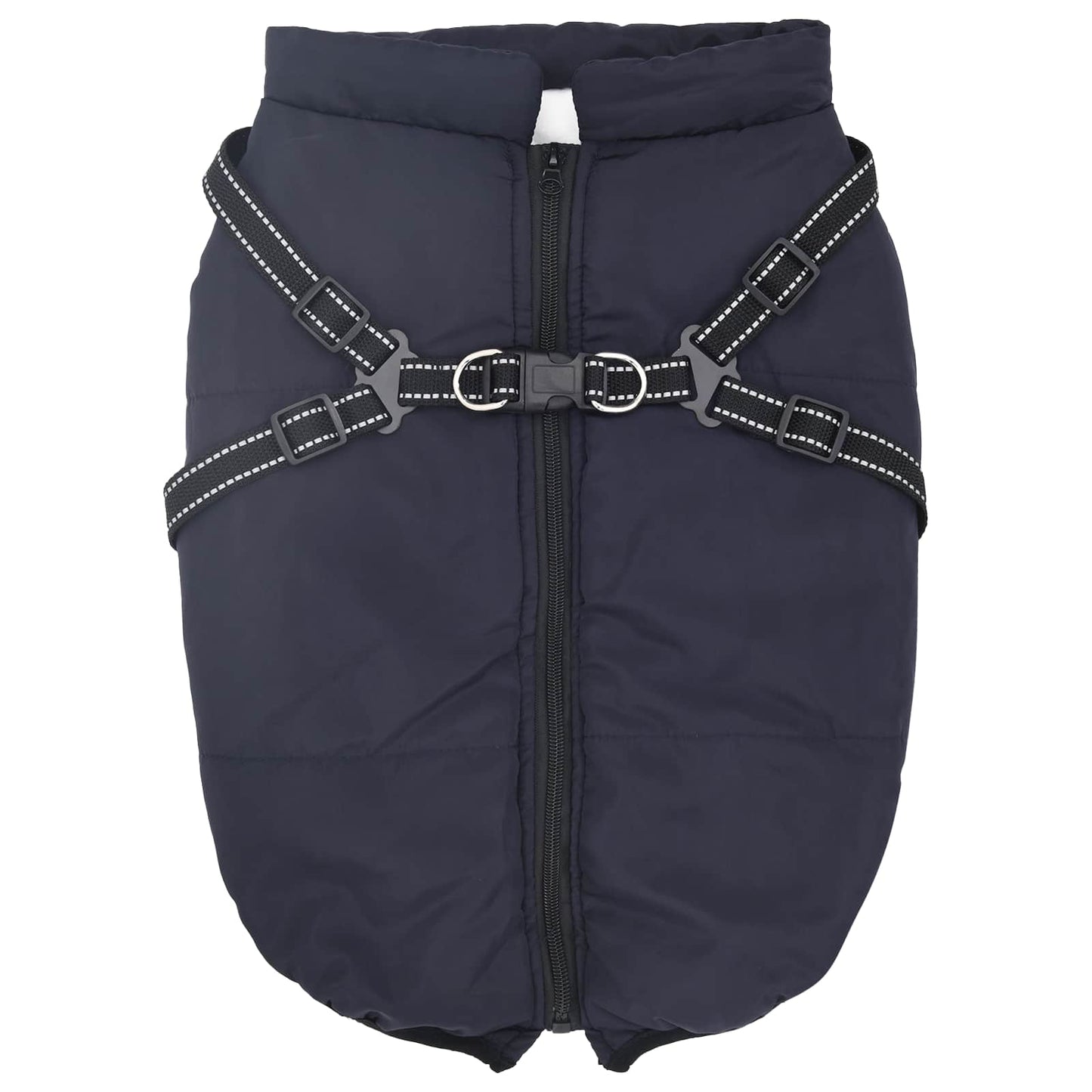 VidaXL manteau pour chien avec harnais bleu marine 3XL polaire et polyester