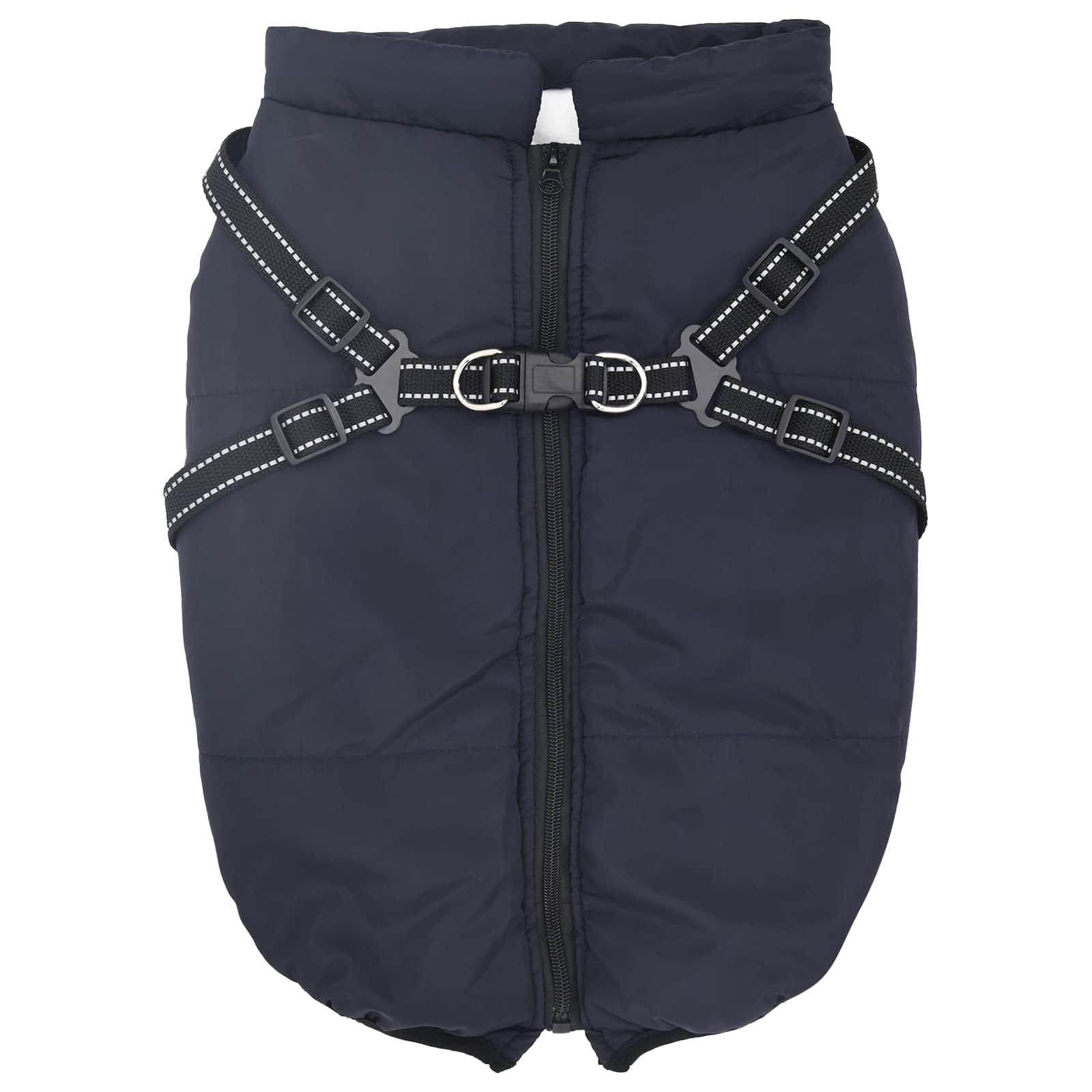VidaXL manteau pour chien avec harnais bleu marine 3XL polaire et polyester