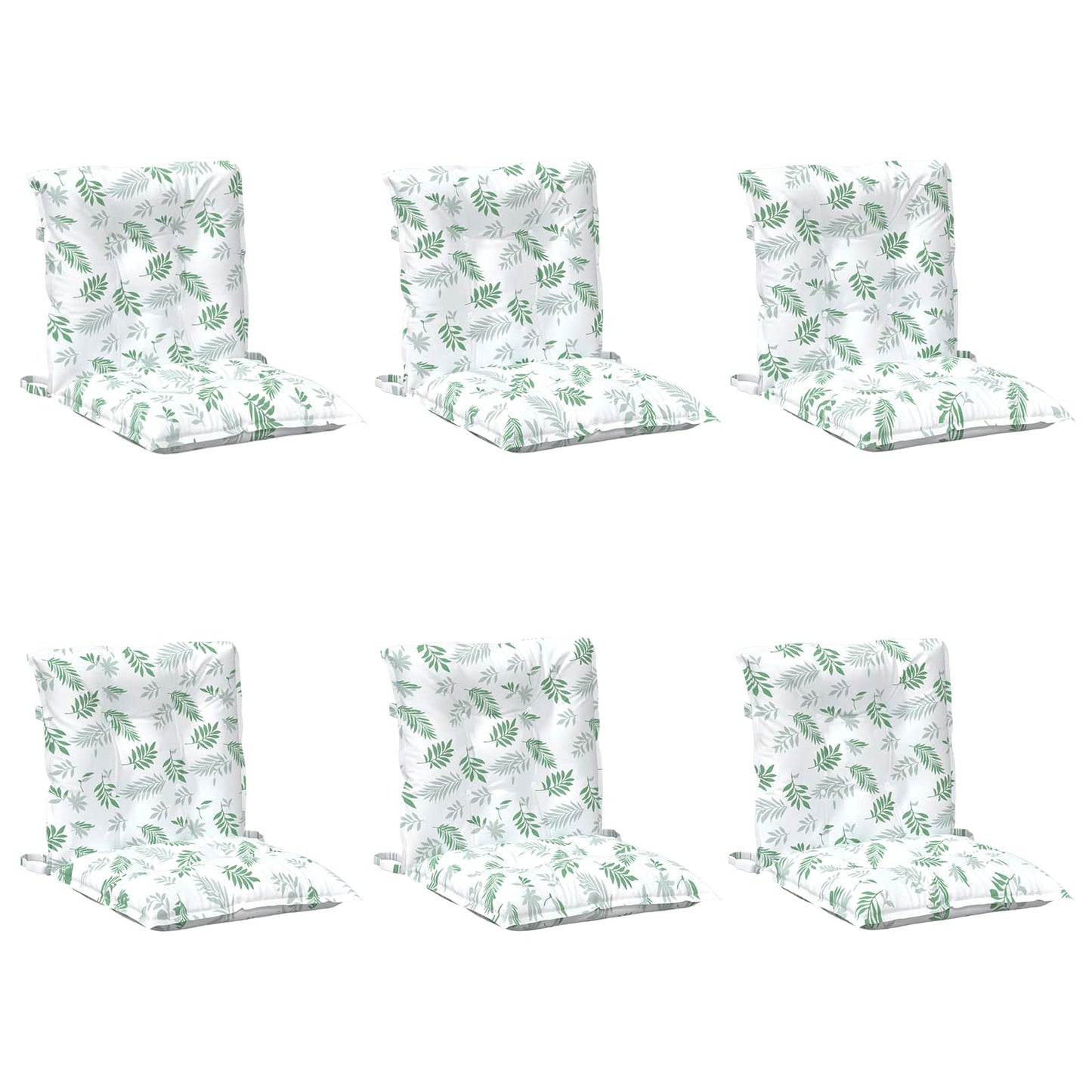 VidaXL drap de coussin de chaise à dossier bas 6 pcs blanc 100 x 50 x 7 cm oxford