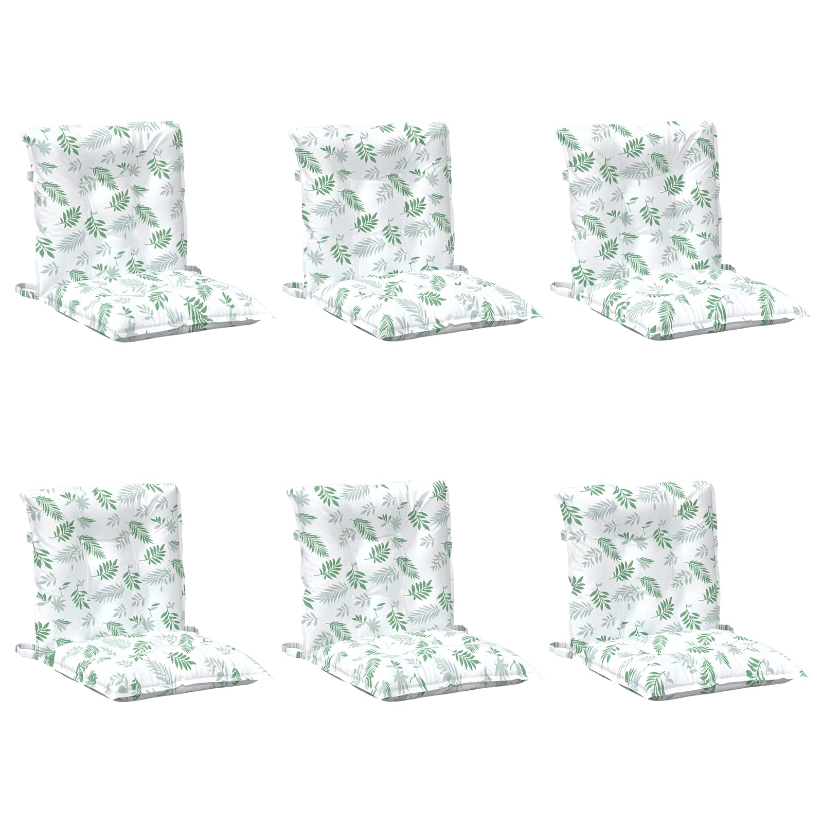 VidaXL drap de coussin de chaise à dossier bas 6 pcs blanc 100 x 50 x 7 cm oxford