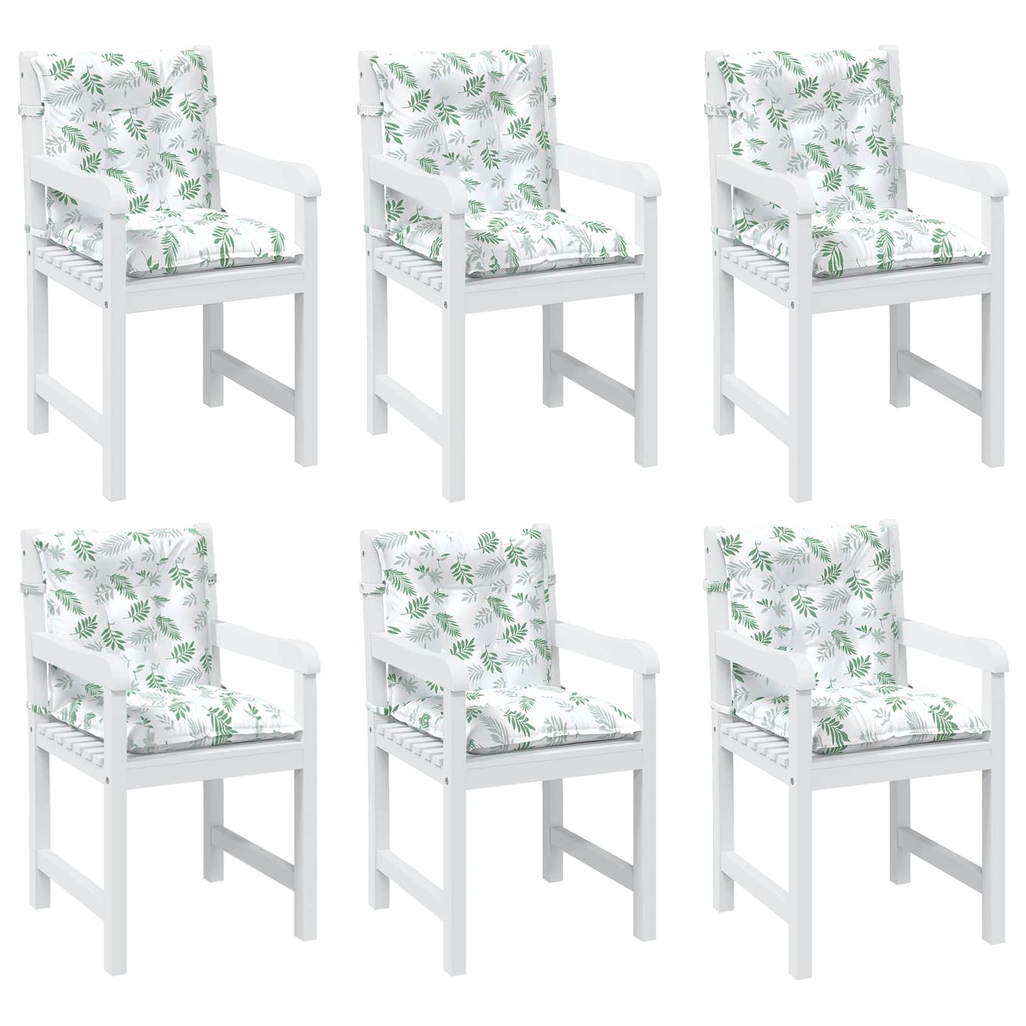 VidaXL drap de coussin de chaise à dossier bas 6 pcs blanc 100 x 50 x 7 cm oxford