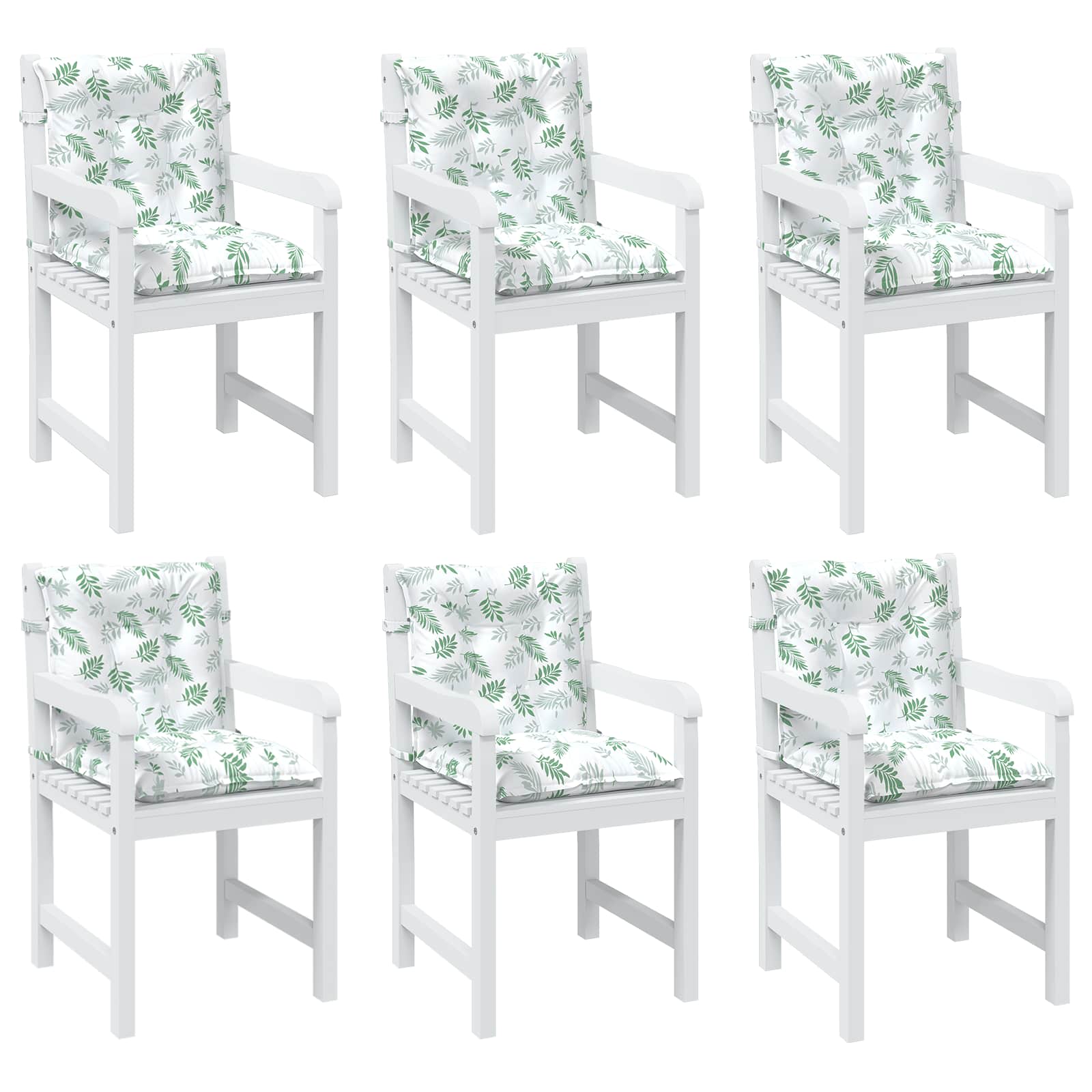 VidaXL drap de coussin de chaise à dossier bas 6 pcs blanc 100 x 50 x 7 cm oxford
