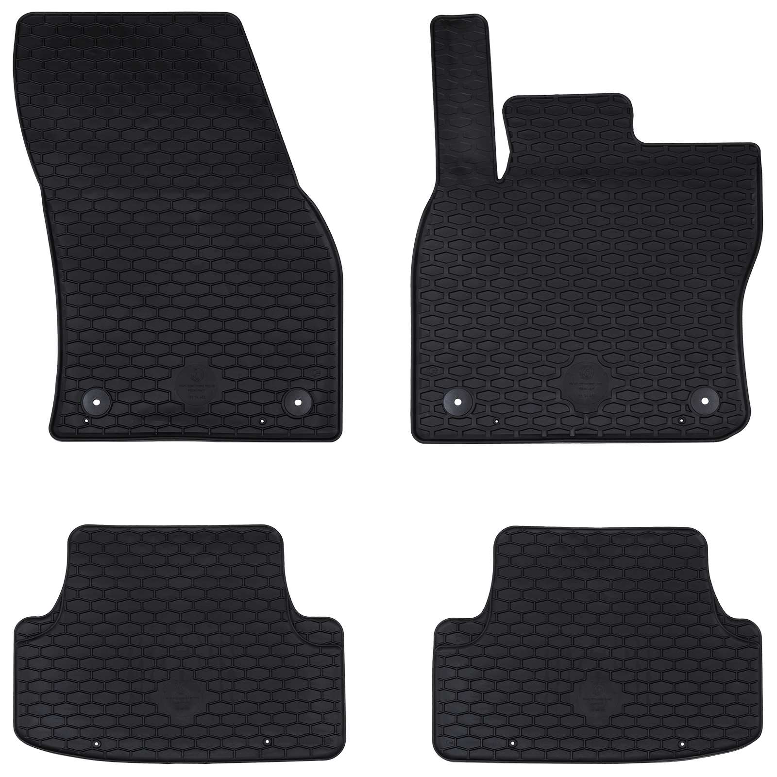Vidaxl tapis de sol de voiture 4 pièces noir siège ateca, škoda karoq tpe