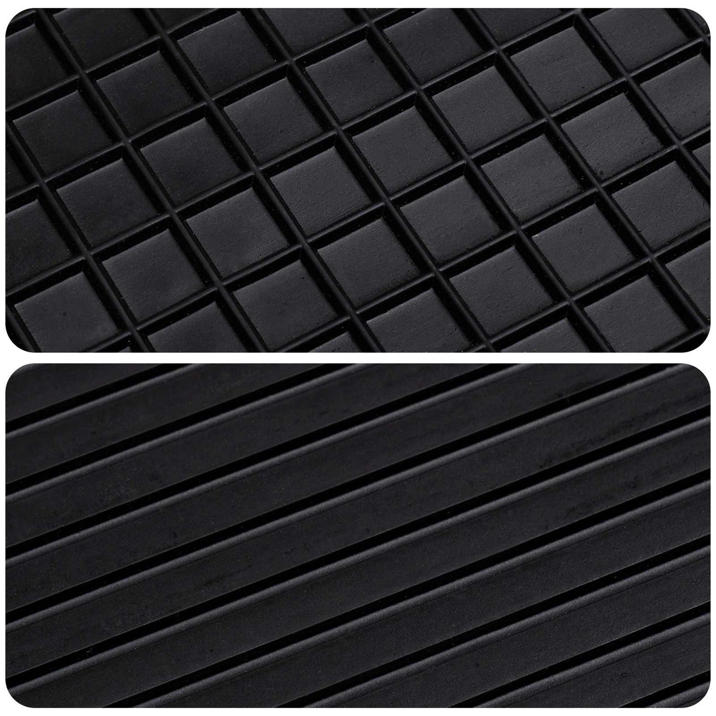 VidaXL tapis de sol de voiture en caoutchouc noir