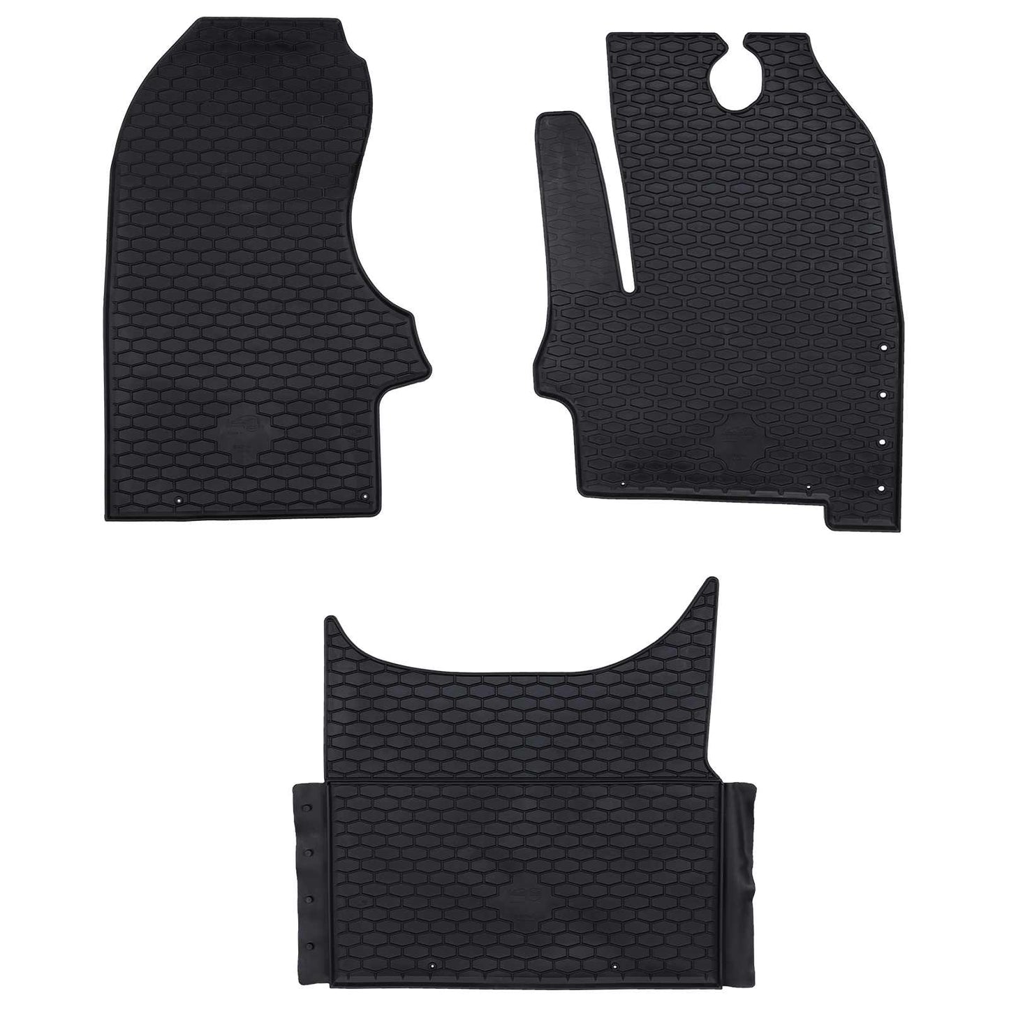 Vidaxxl tapis de sol de voiture 3 pcs noir iveco daily caoutchouc