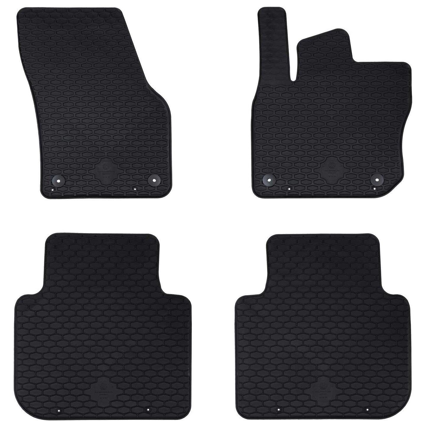 Vidaxl tapis de sol de voiture 4 pcs noir škoda kodiaq tdi caoutchouc