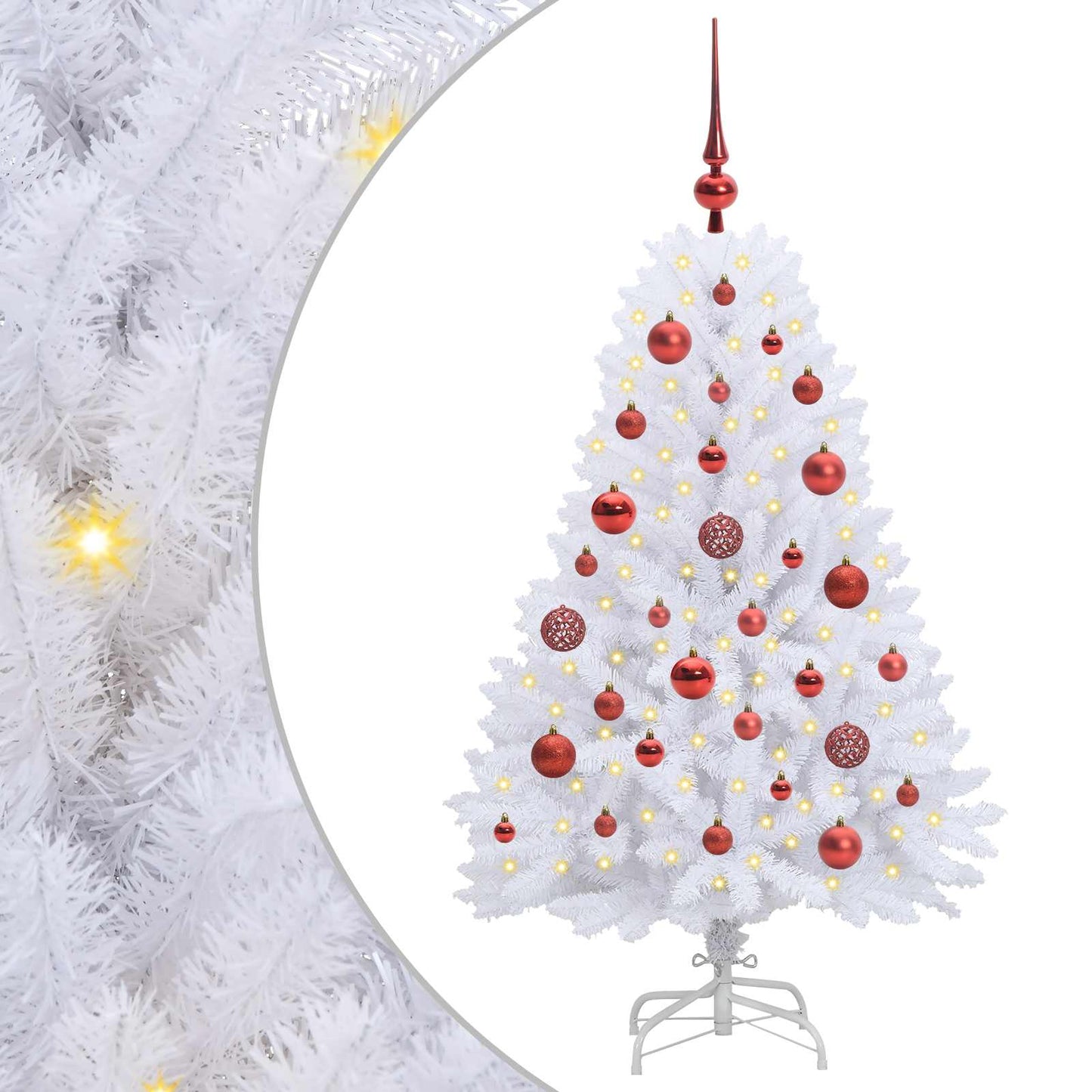 Vidaxx sapin de Noël artificiel pliant blanc 120 cm PVC et acier