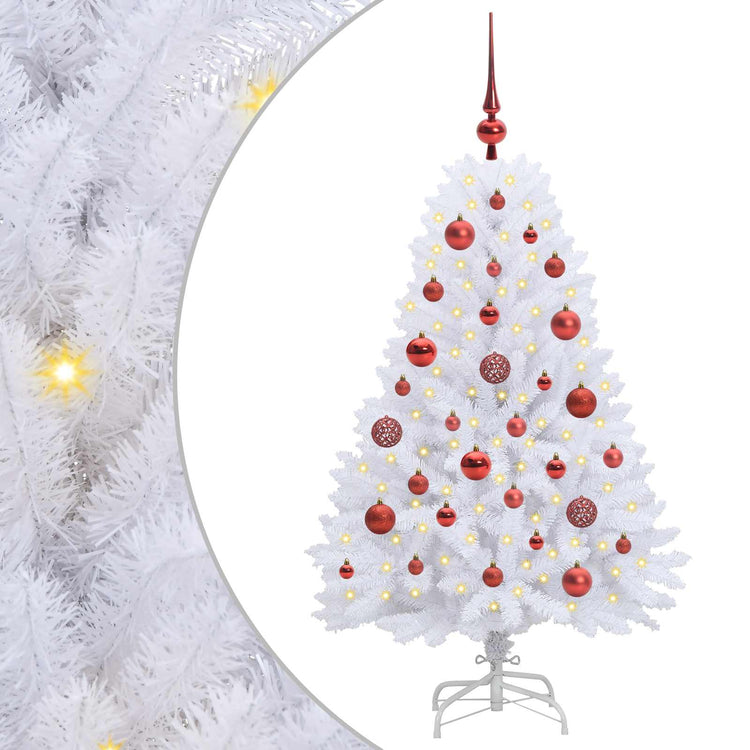 Vidaxx sapin de Noël artificiel pliant blanc 120 cm PVC et acier