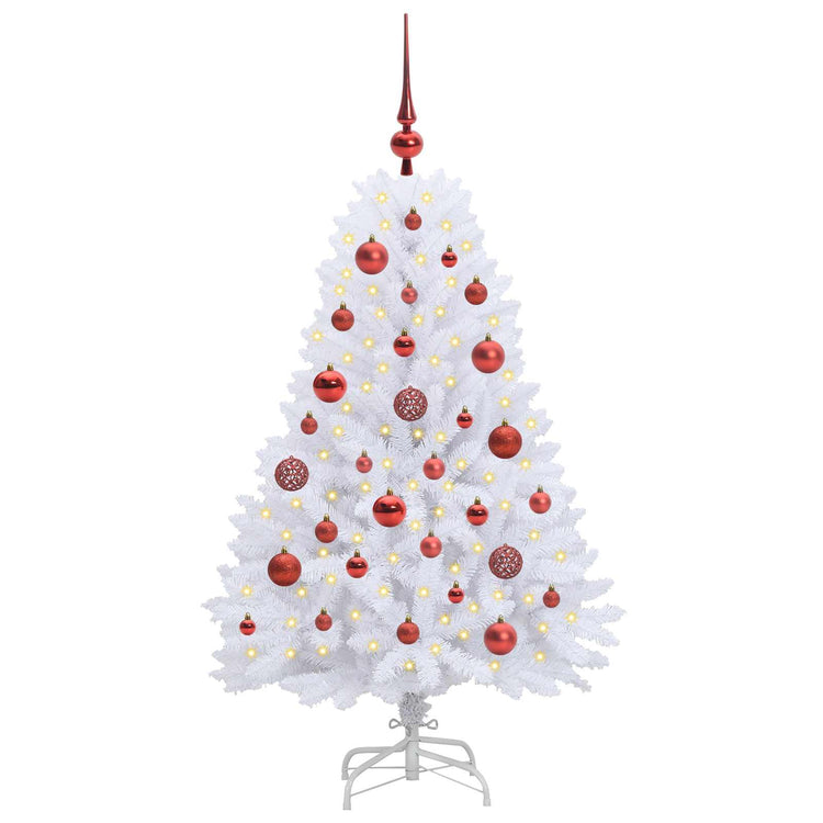 Vidaxx sapin de Noël artificiel pliant blanc 120 cm PVC et acier
