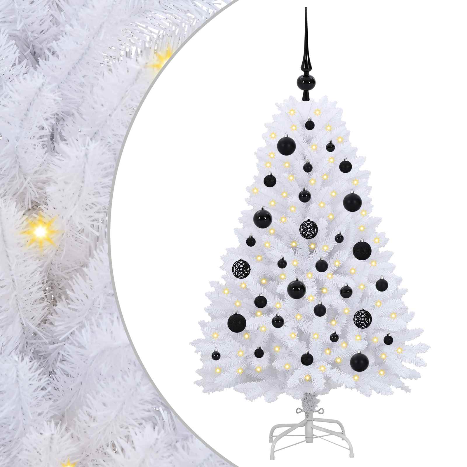 Vidaxx sapin de Noël artificiel pliant blanc 120 cm PVC et acier