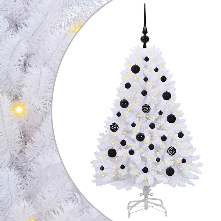 Vidaxx sapin de Noël artificiel pliant blanc 120 cm PVC et acier