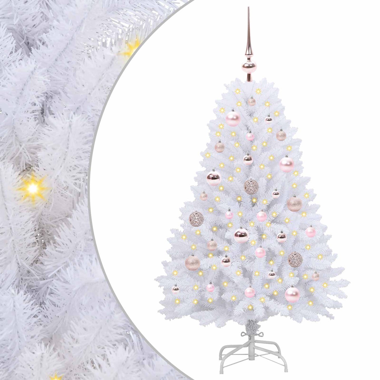 Vidaxx sapin de Noël artificiel pliant blanc 120 cm PVC et acier